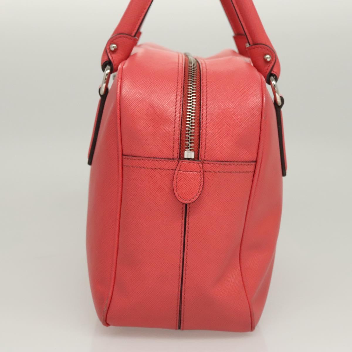 Salvatore Ferragamo Hand Bag Leather Pink Silver Auth sw403