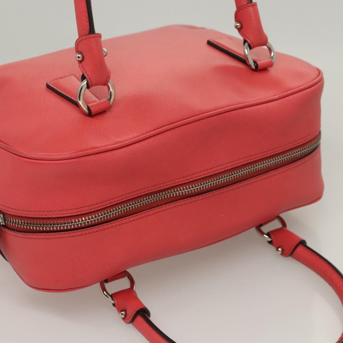 Salvatore Ferragamo Hand Bag Leather Pink Silver Auth sw403