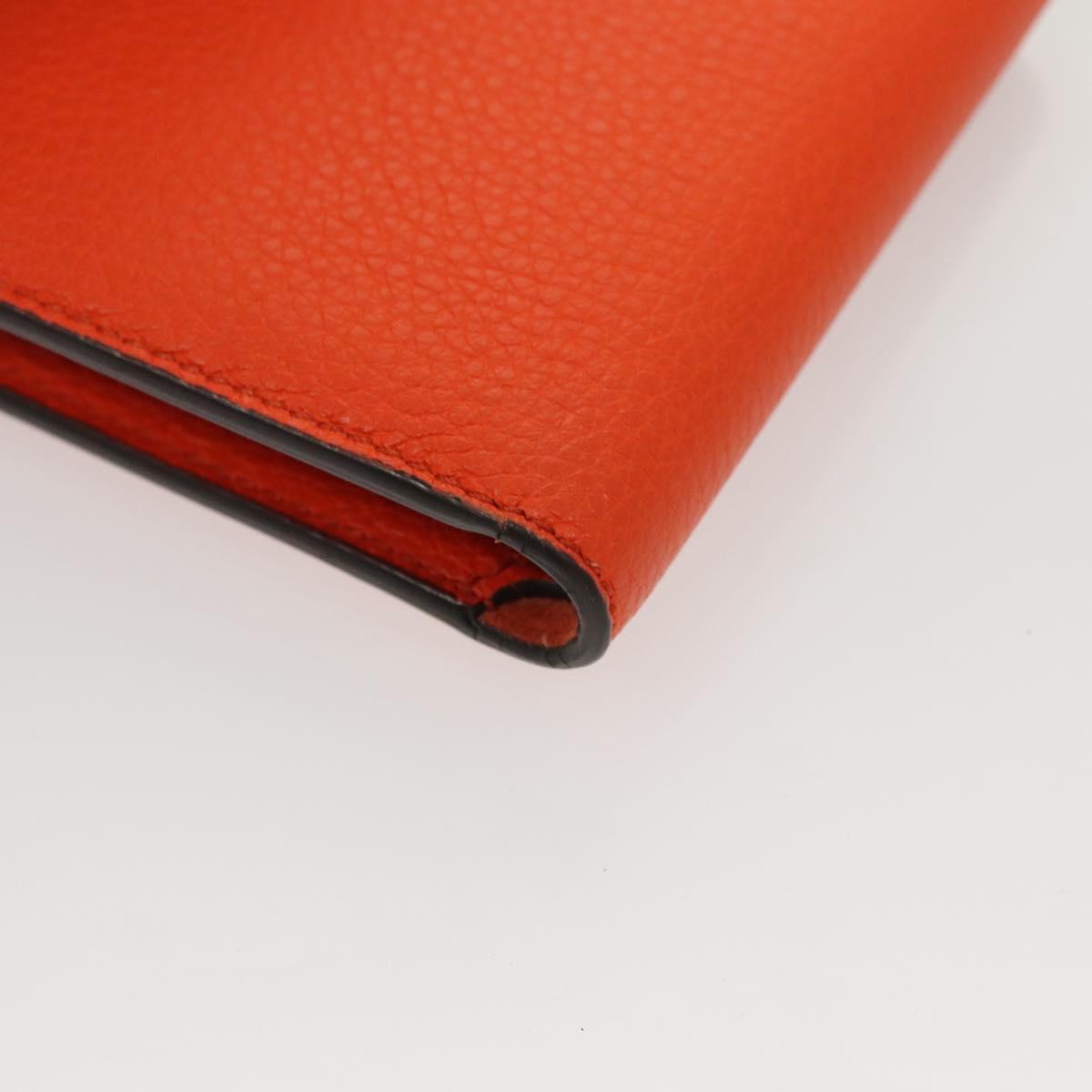 GUCCI Bifold Wallet Leather Orange 658681 Auth sw411