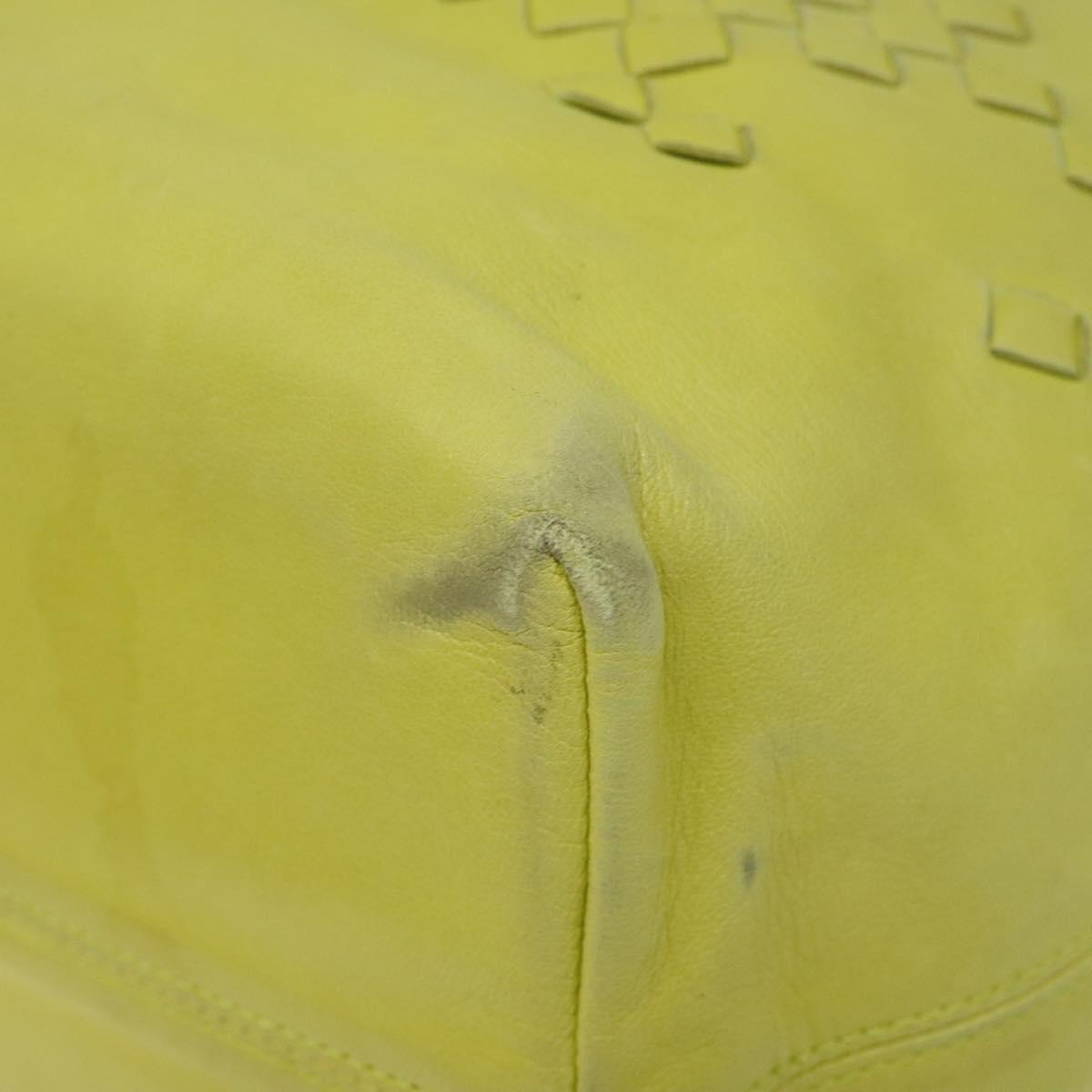 BOTTEGA VENETA Hand Bag Leather Yellow 131673 Auth sw416