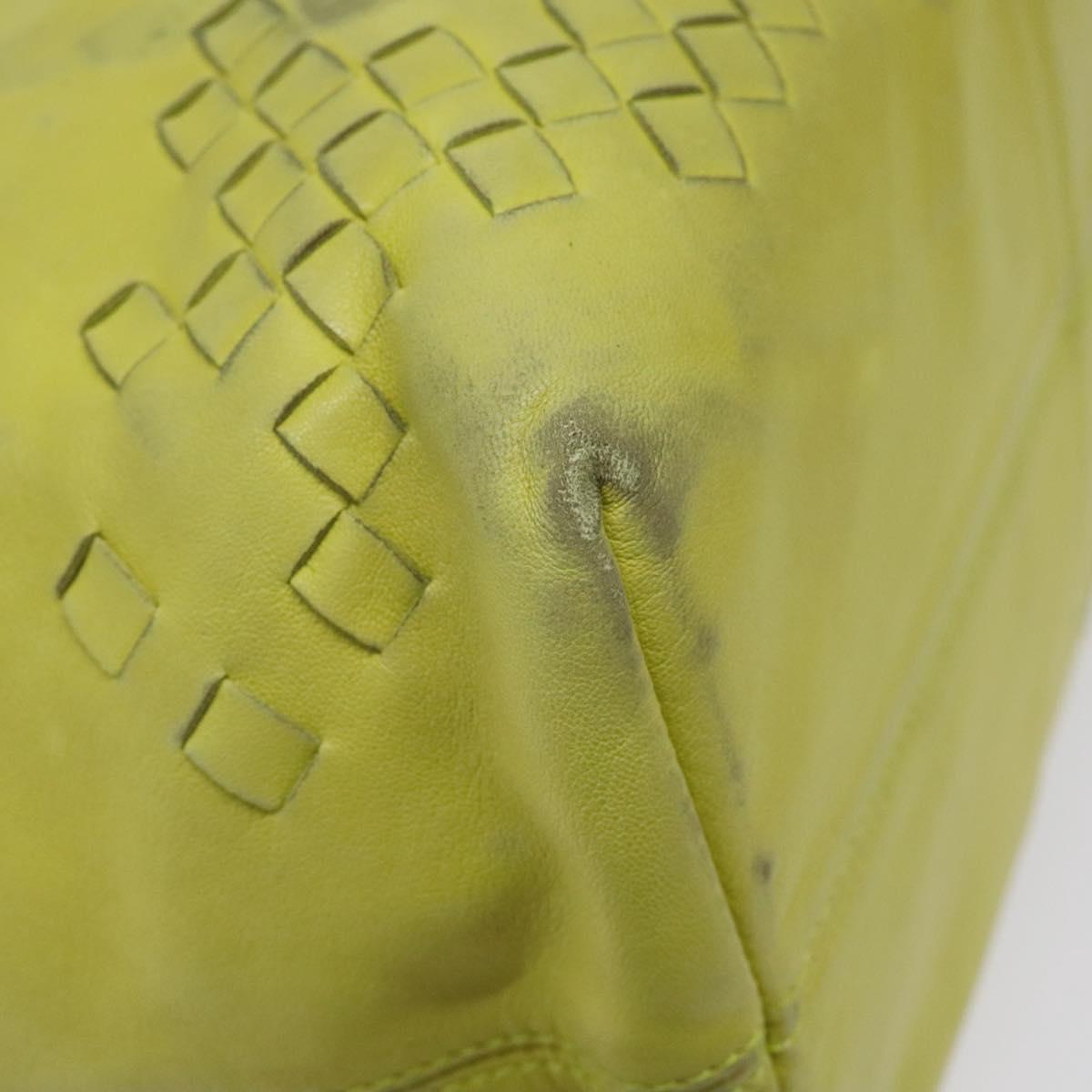 BOTTEGA VENETA Hand Bag Leather Yellow 131673 Auth sw416