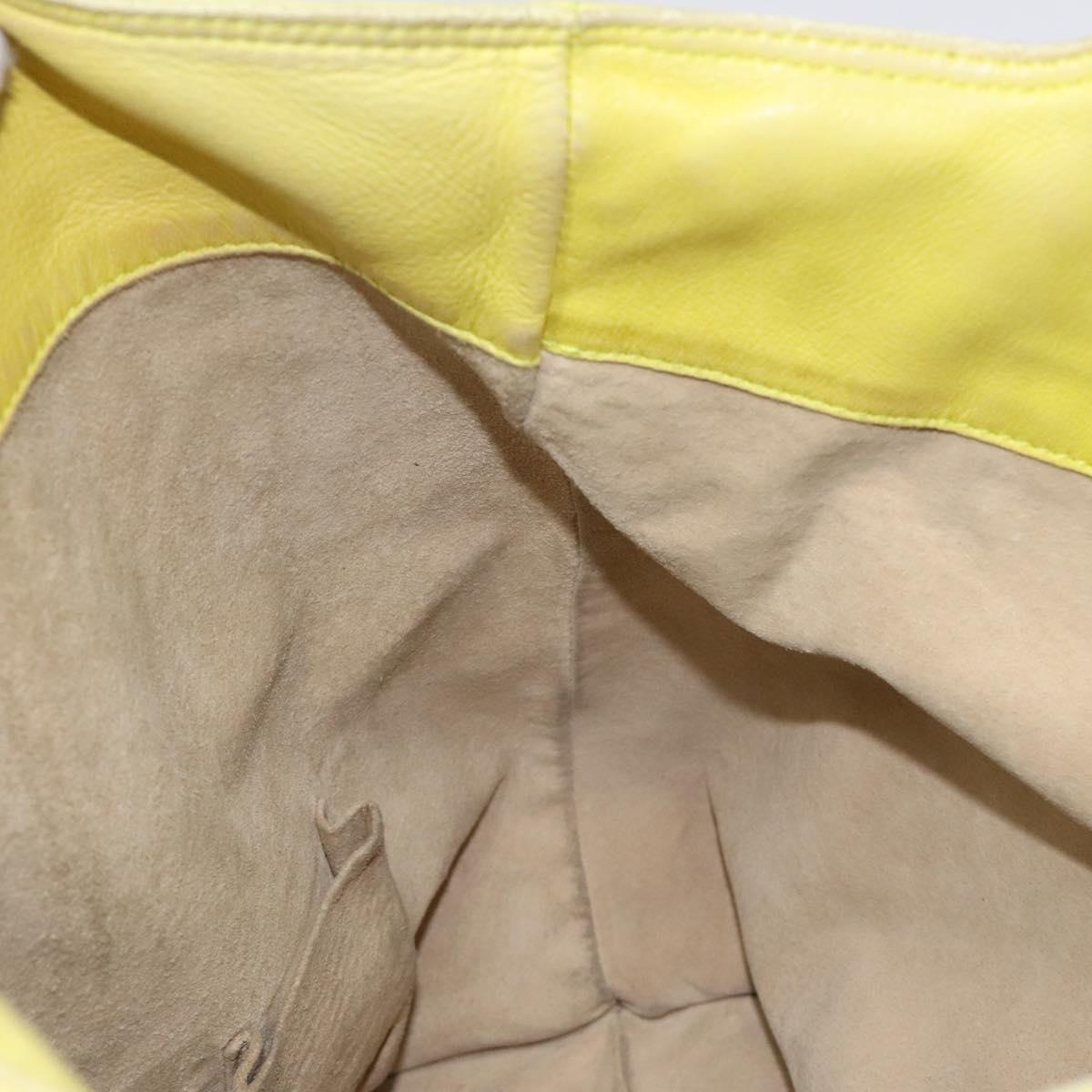 BOTTEGA VENETA Hand Bag Leather Yellow 131673 Auth sw416
