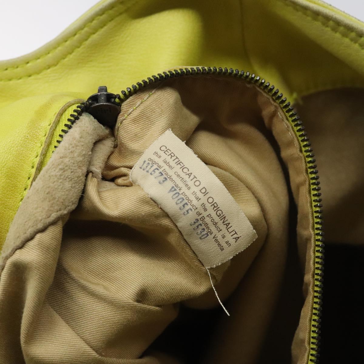 BOTTEGA VENETA Hand Bag Leather Yellow 131673 Auth sw416