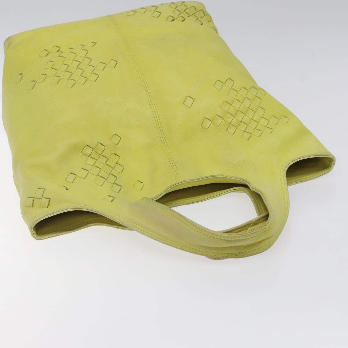 BOTTEGA VENETA Hand Bag Leather Yellow 131673 Auth sw416
