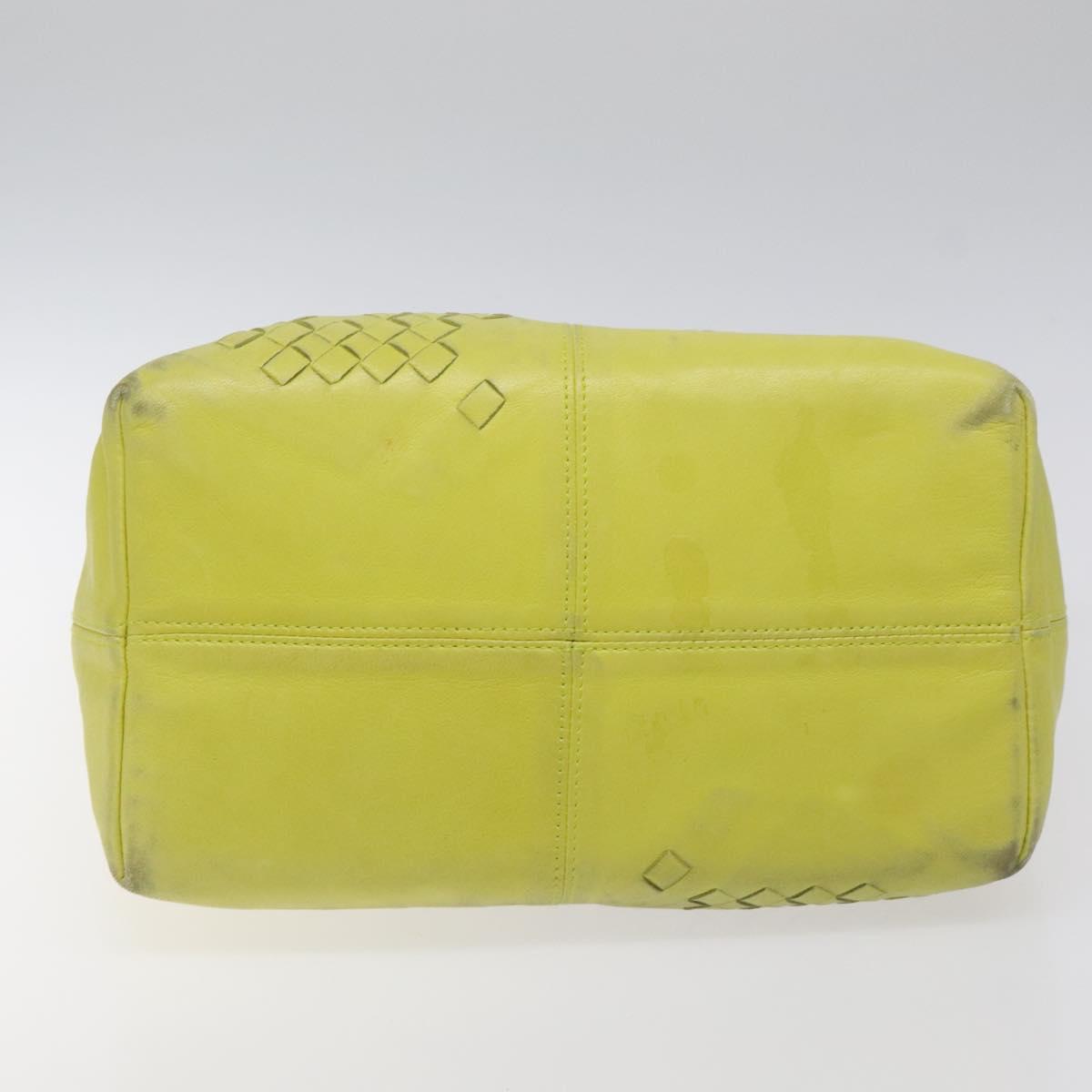 BOTTEGA VENETA Hand Bag Leather Yellow 131673 Auth sw416