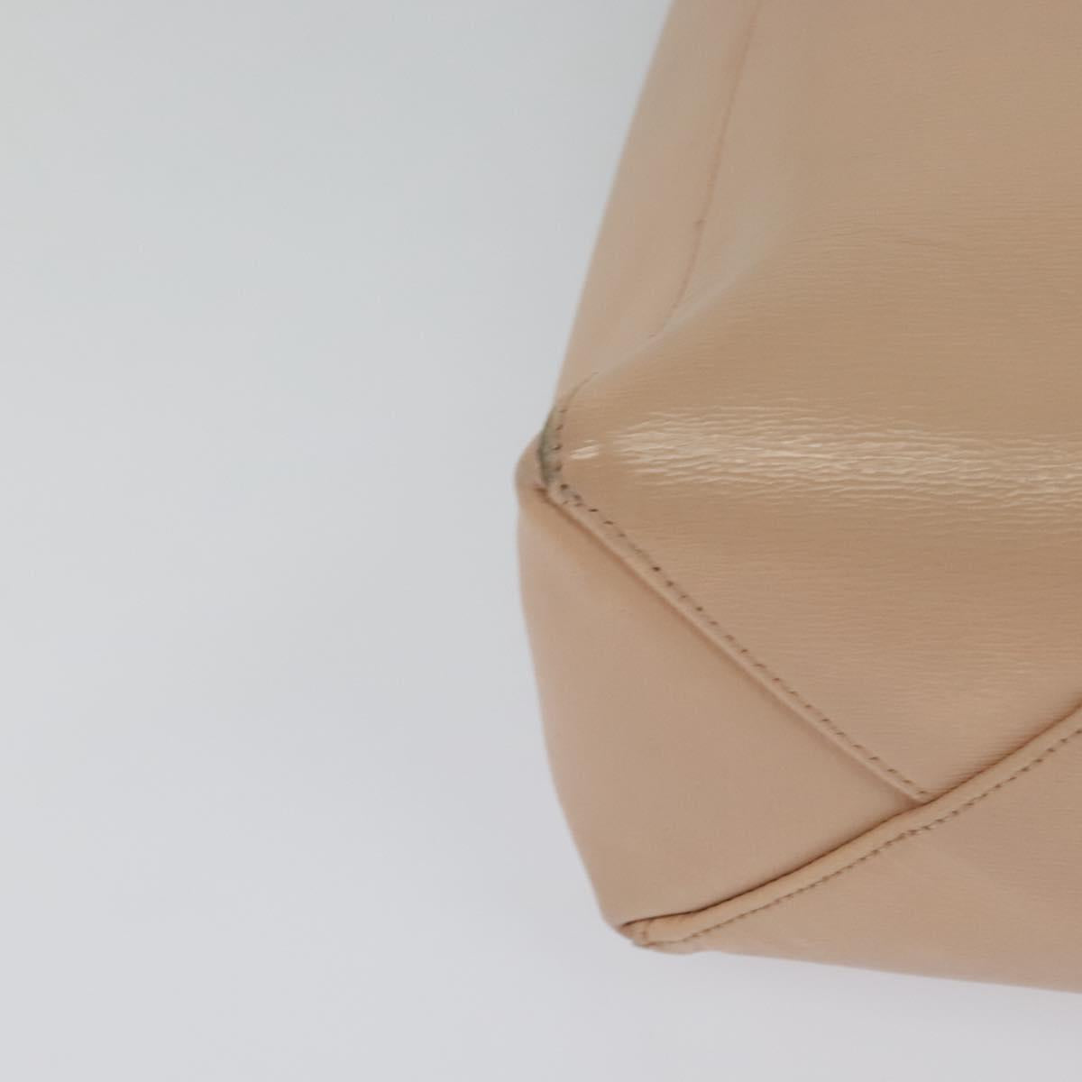 CELINE Vertical Cavas Hand Bag Leather 2way Pink Gold Auth sw418