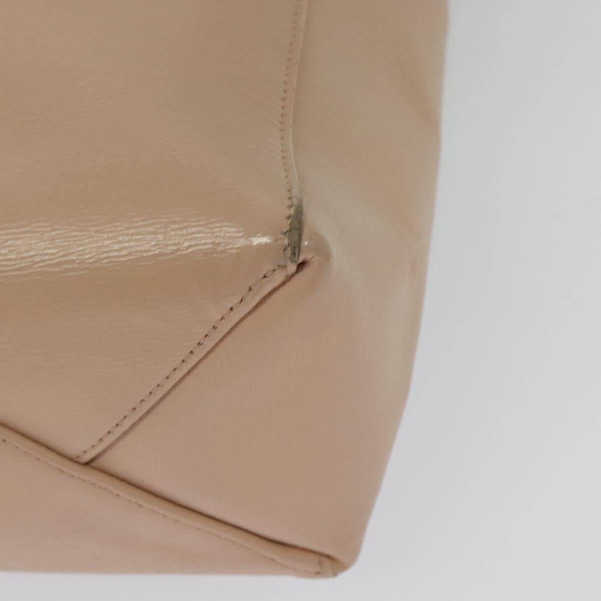 CELINE Vertical Cavas Hand Bag Leather 2way Pink Gold Auth sw418