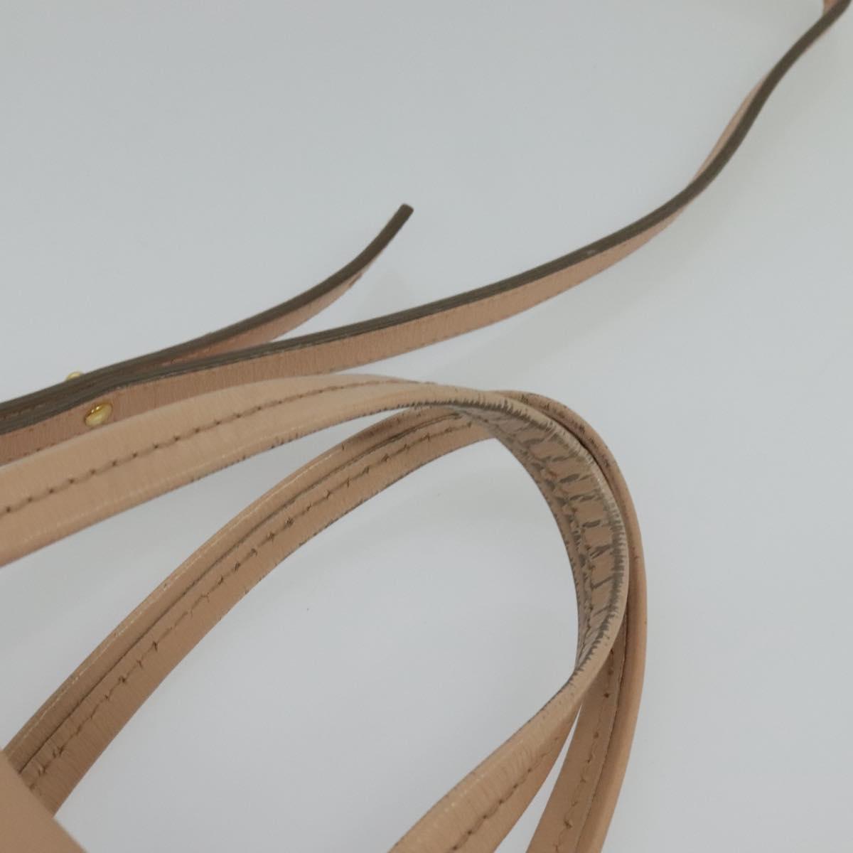 CELINE Vertical Cavas Hand Bag Leather 2way Pink Gold Auth sw418