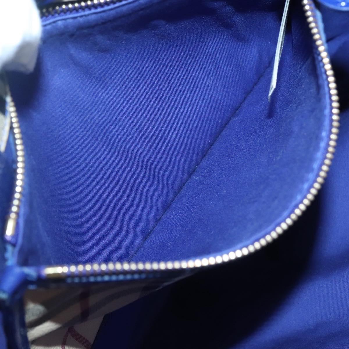 BURBERRY Nova Check Tote Bag PVC Beige Gold Auth sw421