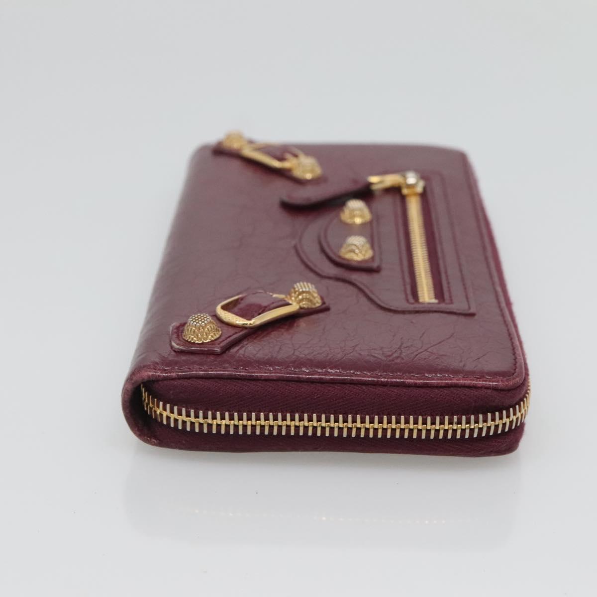 BALENCIAGA Long Wallet Leather Purple 253053 Auth sw423