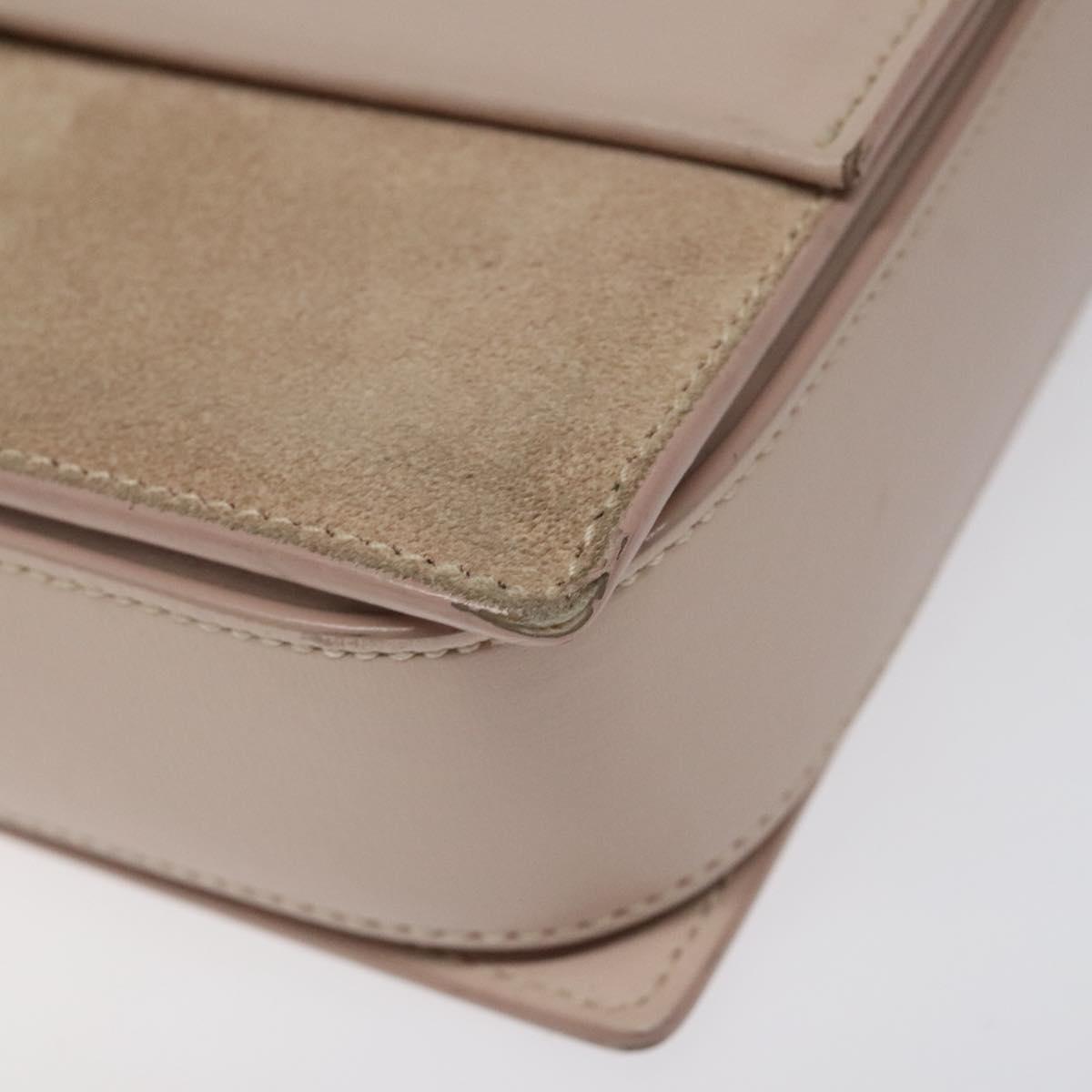 SAINT LAURENT Bellecious Shoulder Bag Suede Leather Pink Auth sw424