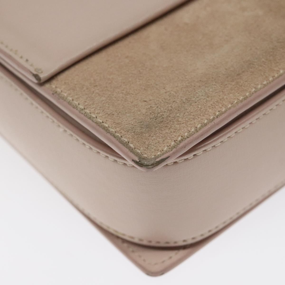 SAINT LAURENT Bellecious Shoulder Bag Suede Leather Pink Auth sw424