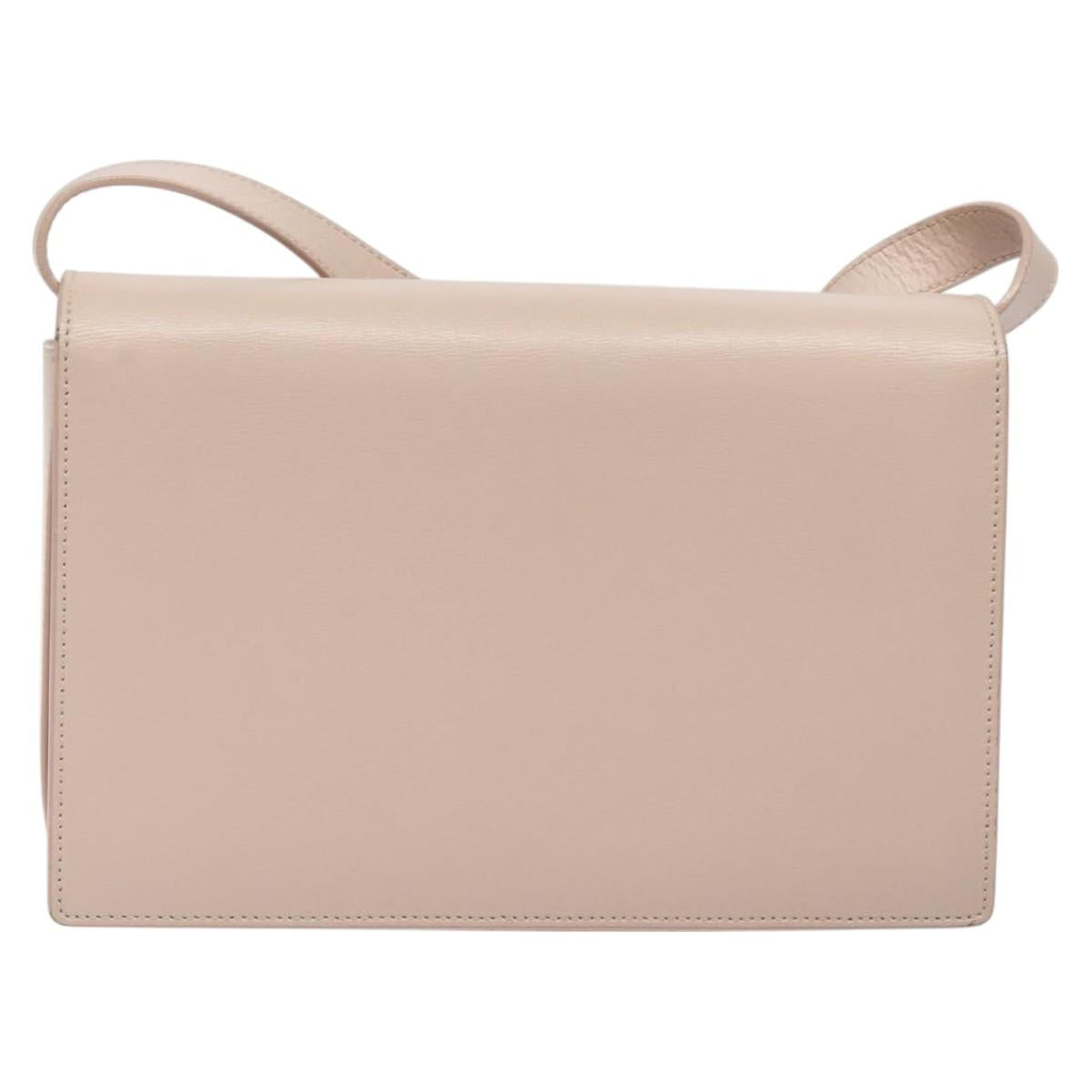 SAINT LAURENT Bellecious Shoulder Bag Suede Leather Pink Auth sw424