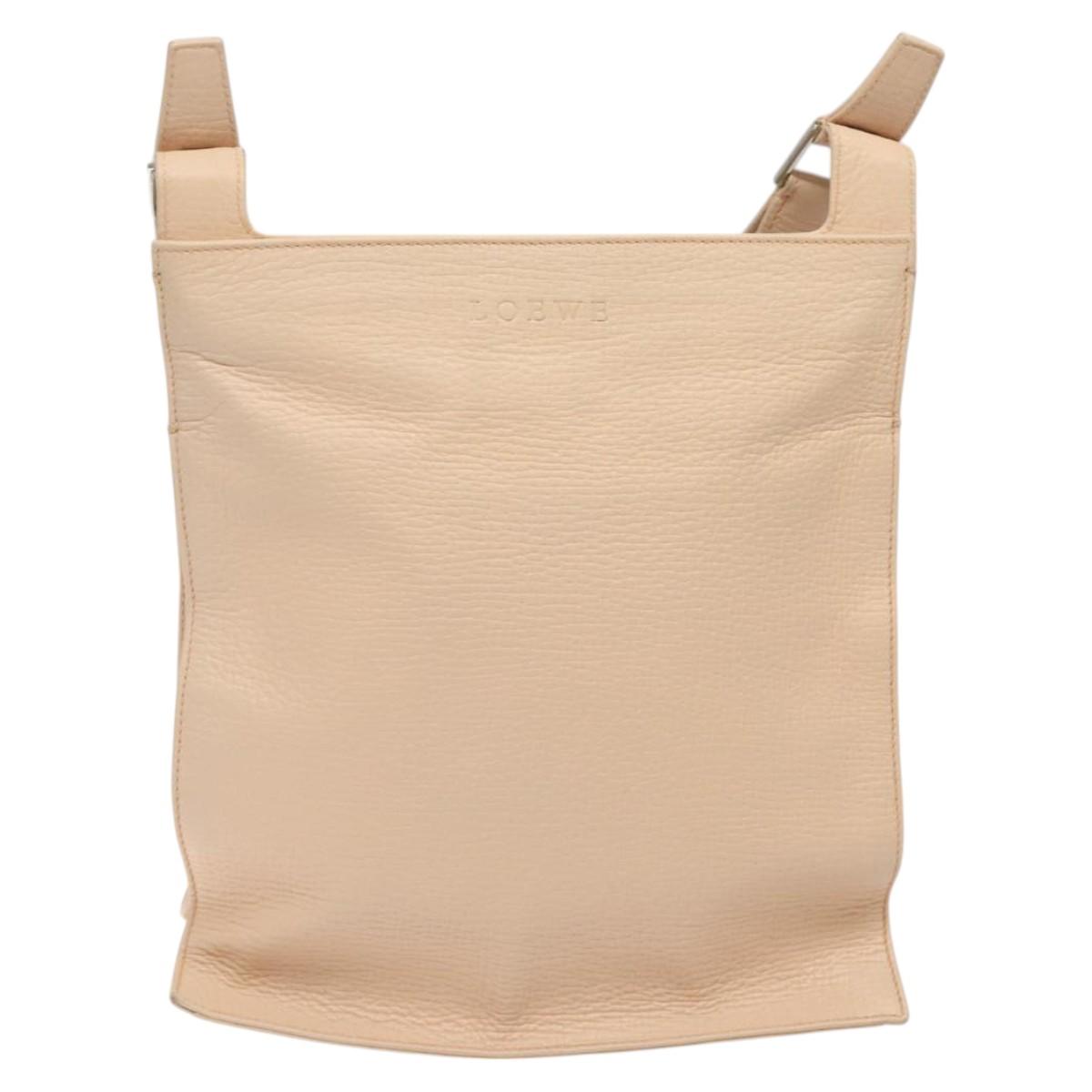 LOEWE Shoulder Bag Leather Pink Auth sw433