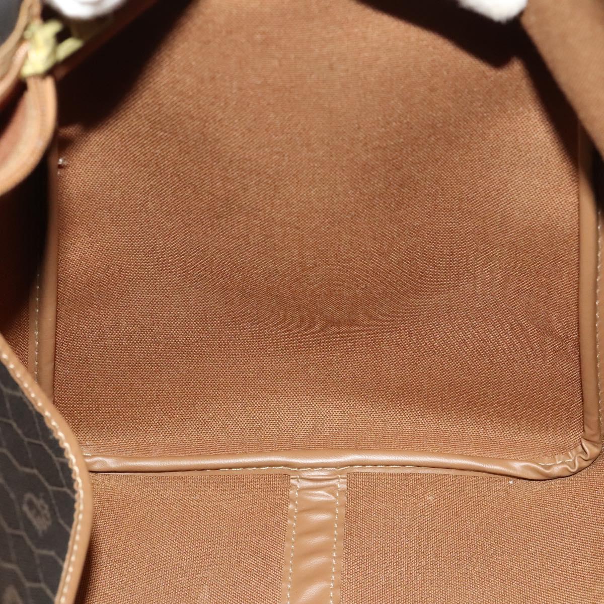 Christian Dior Honeycomb Canvas Boston Bag PVC Leather Black Auth sw438