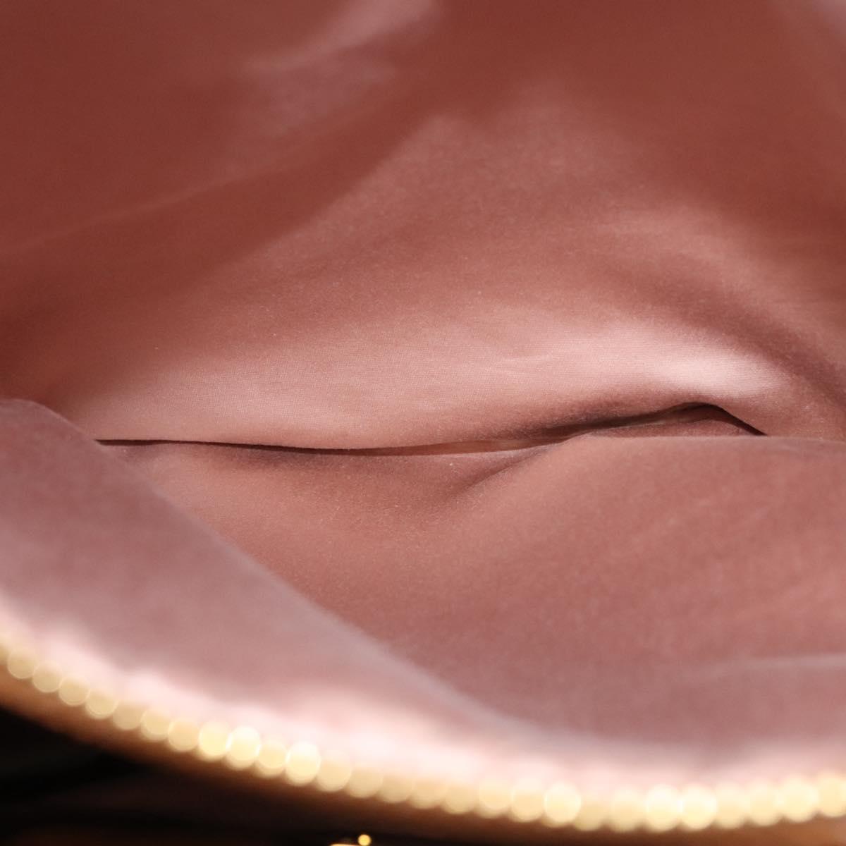 Miu Miu Hand Bag Leather 2way Brown Gold Auth sw446