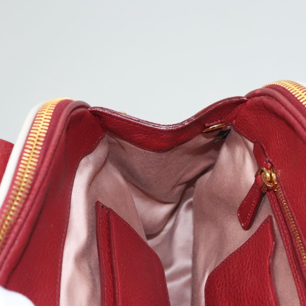 Miu Miu Hand Bag Leather 2way Red Gold Auth sw447M