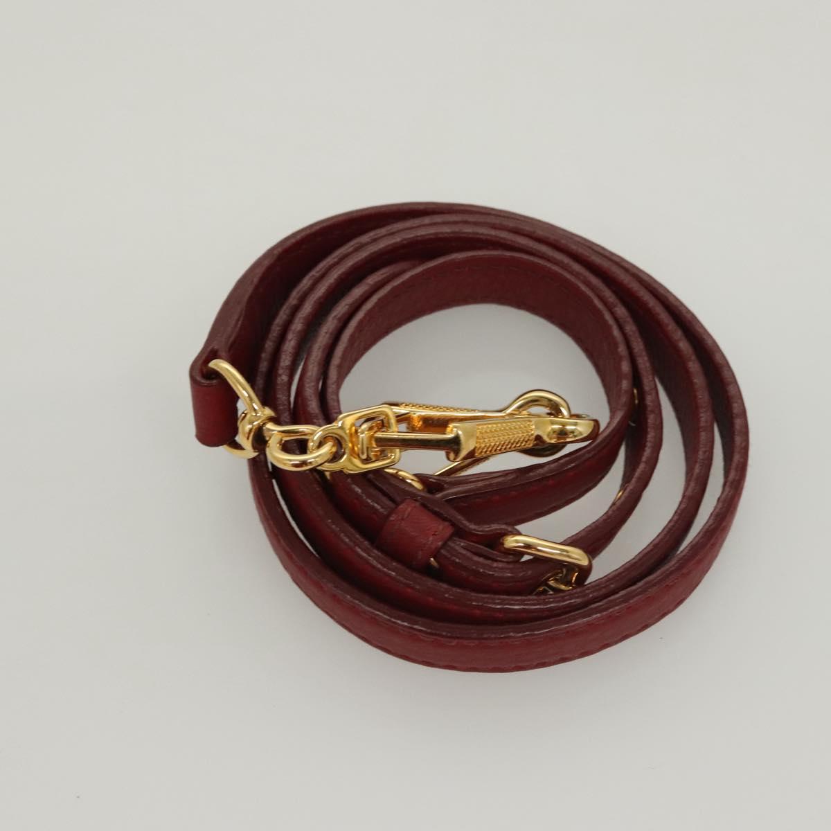 Miu Miu Hand Bag Leather 2way Red Gold Auth sw447M