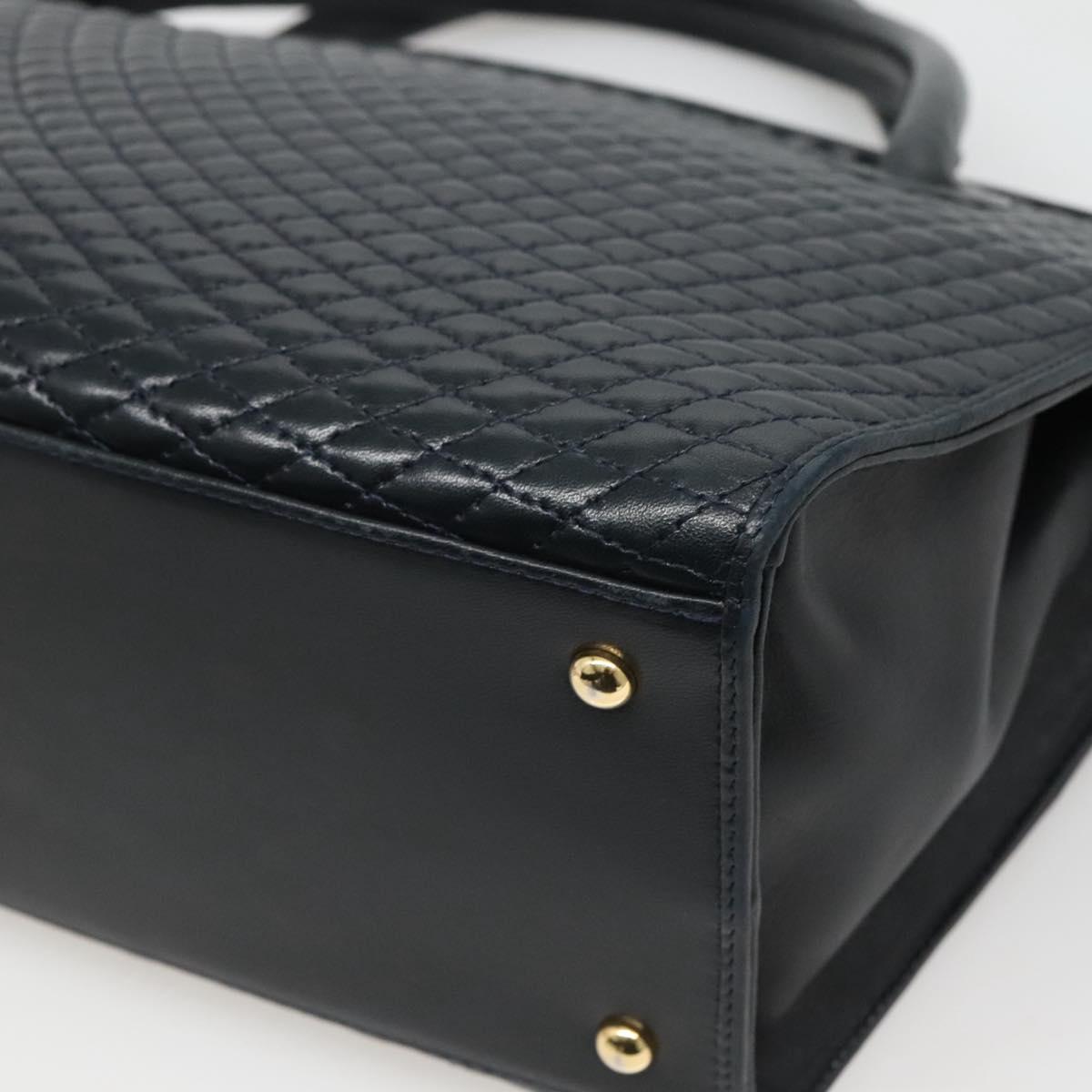 BALLY Hand Bag Leather Black Gold Auth sw449