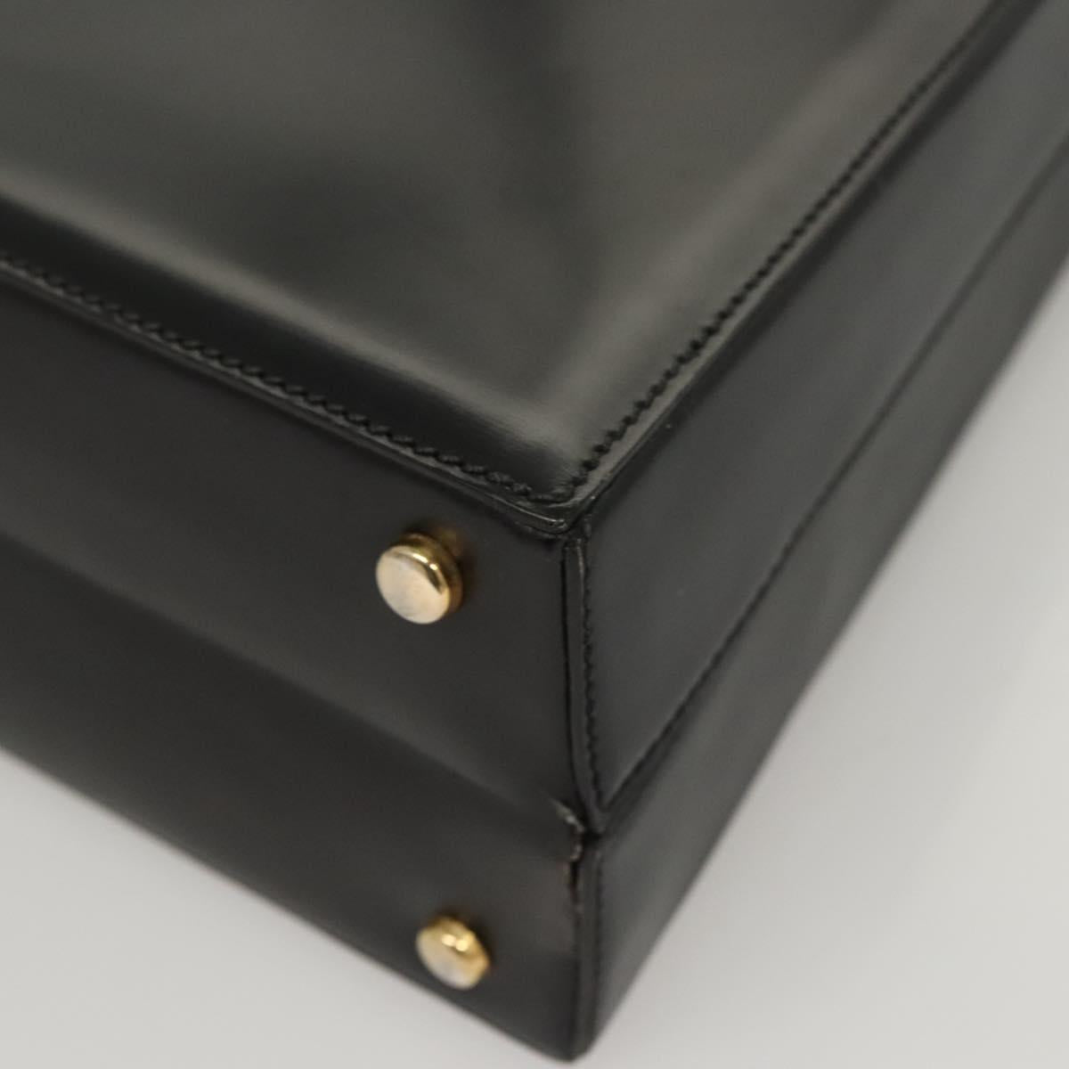 CELINE Shoulder Bag Leather Black Auth sw451