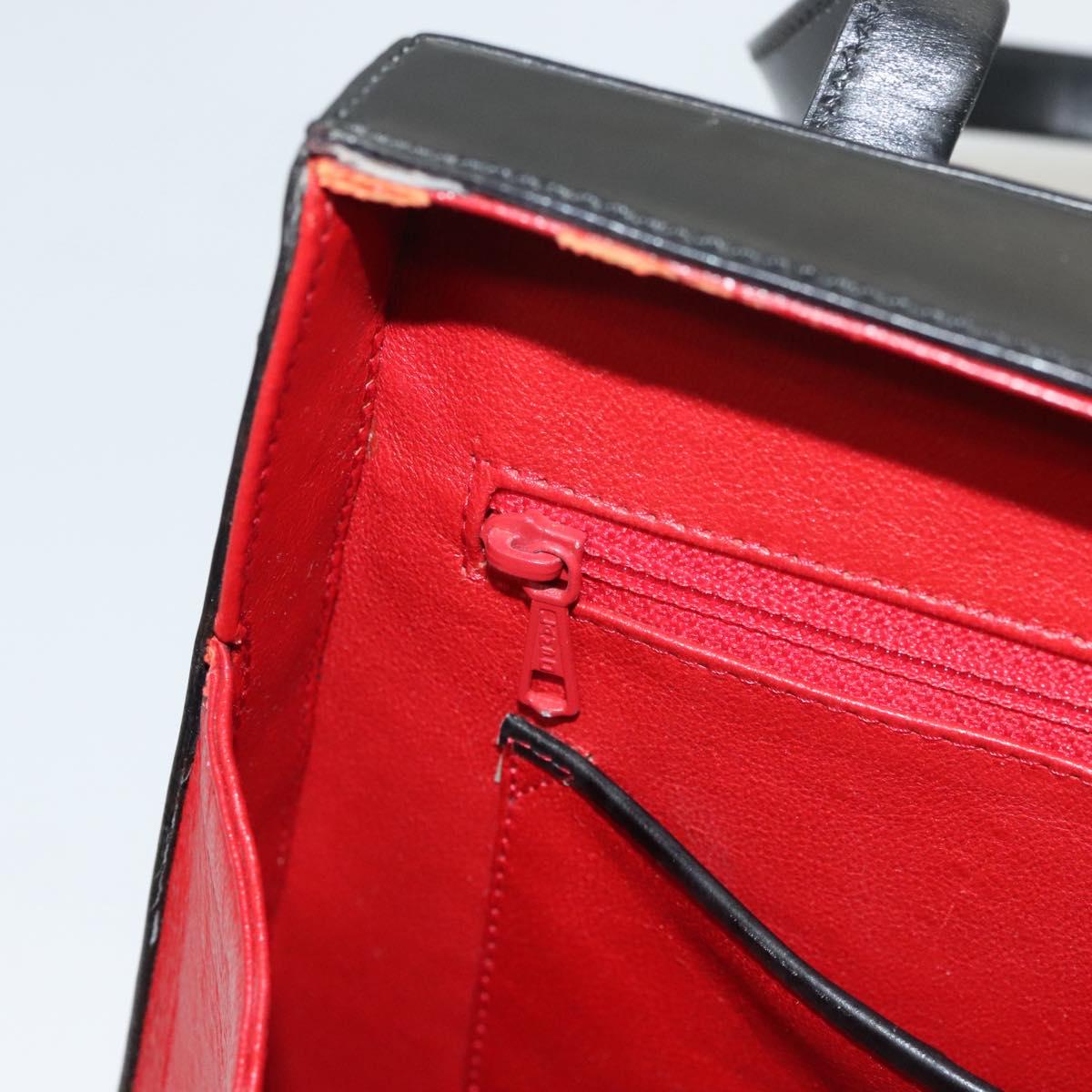 CELINE Shoulder Bag Leather Black Auth sw451