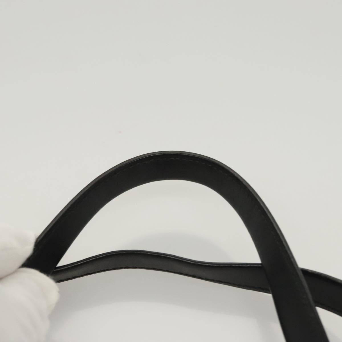 CELINE Shoulder Bag Leather Black Auth sw451