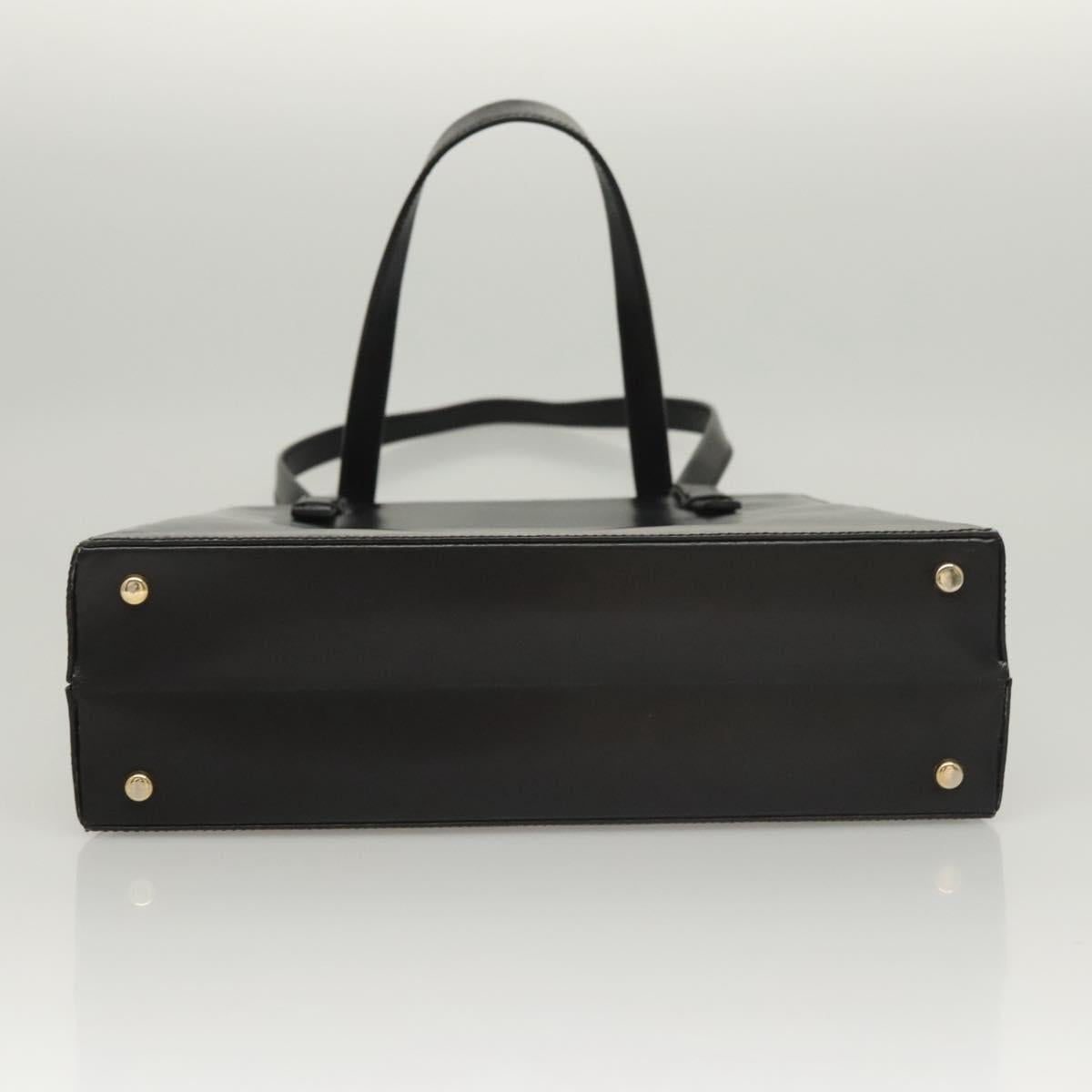 CELINE Shoulder Bag Leather Black Auth sw451