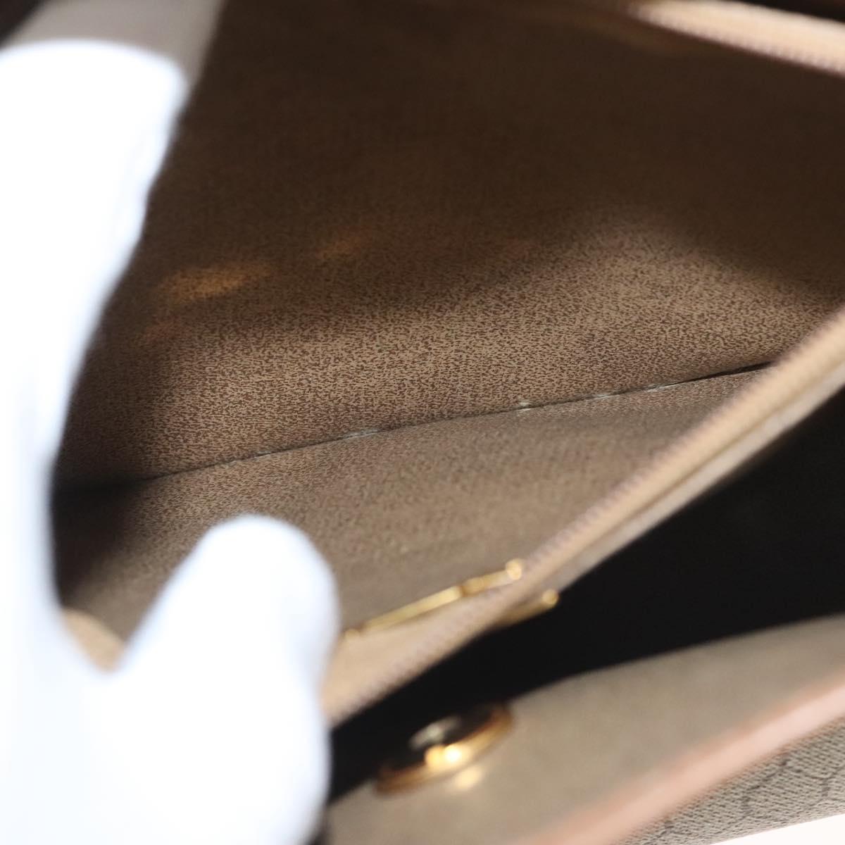 Christian Dior Honeycomb Canvas Hand Bag PVC Leather Beige Auth sw453