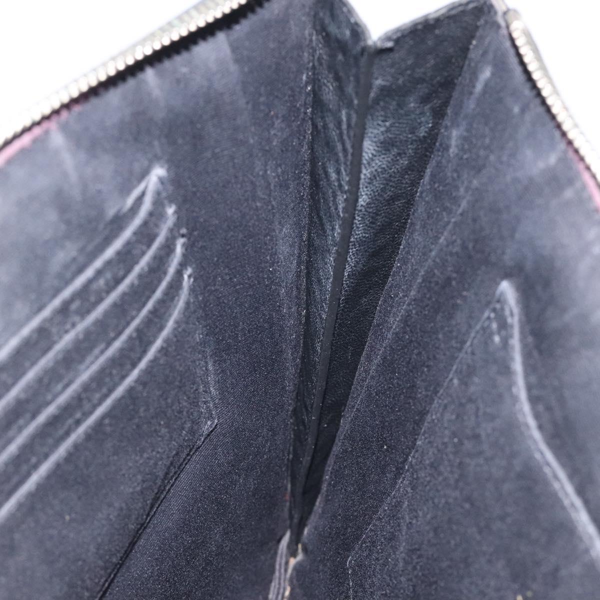 SAINT LAURENT Clutch Bag Leather Black Silver Auth sw455