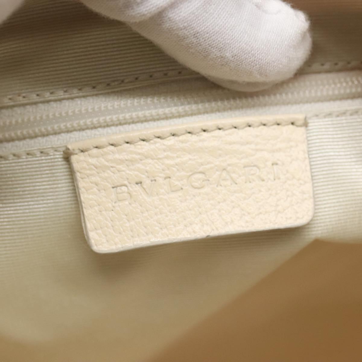 BVLGARI Logo Mania Shoulder Bag Canvas Pink Silver Auth sw464