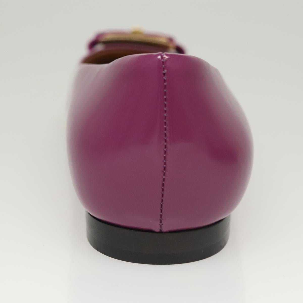 Salvatore Ferragamo Pumps shoes Leather Purple Gold Auth sw478