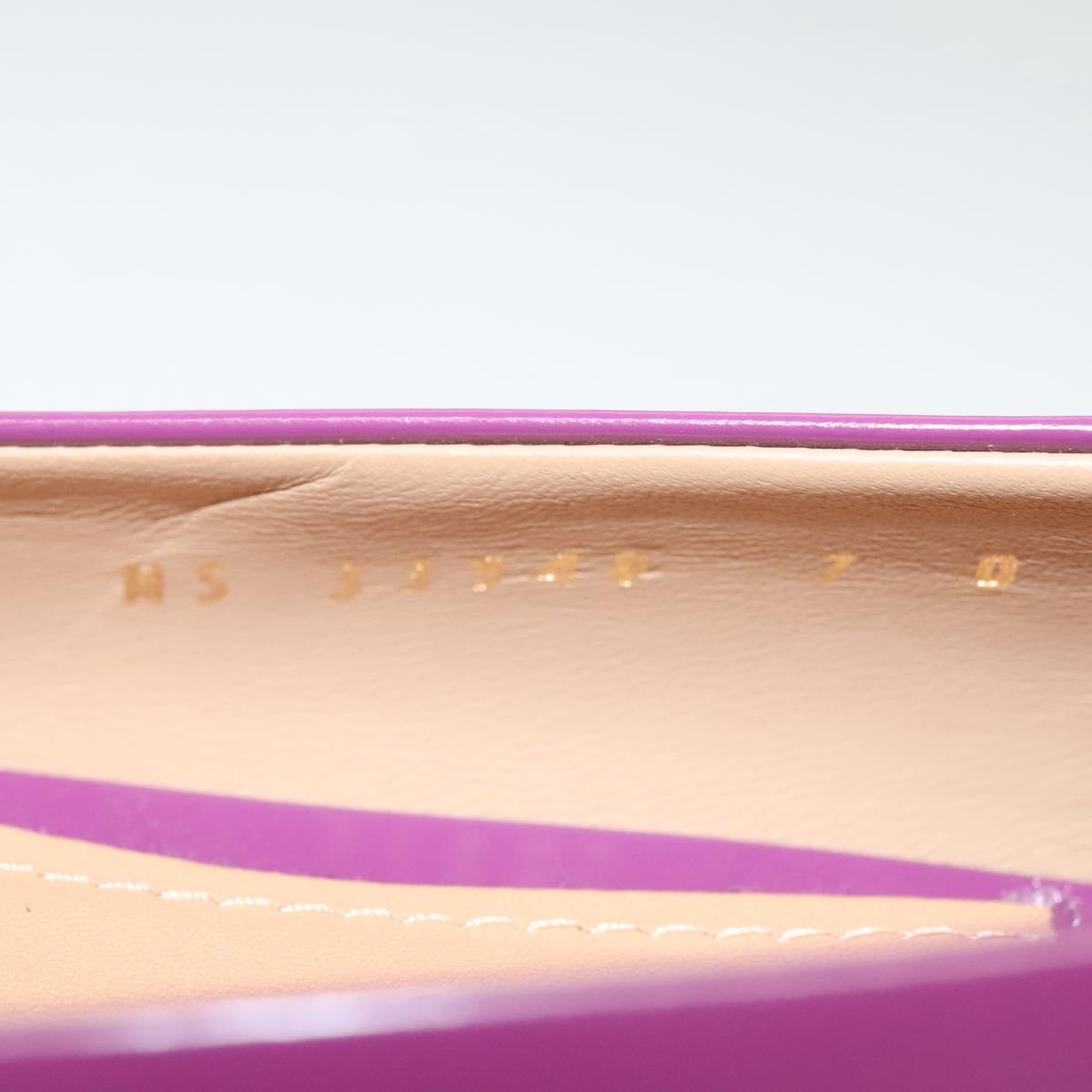 Salvatore Ferragamo Pumps shoes Leather Purple Gold Auth sw478