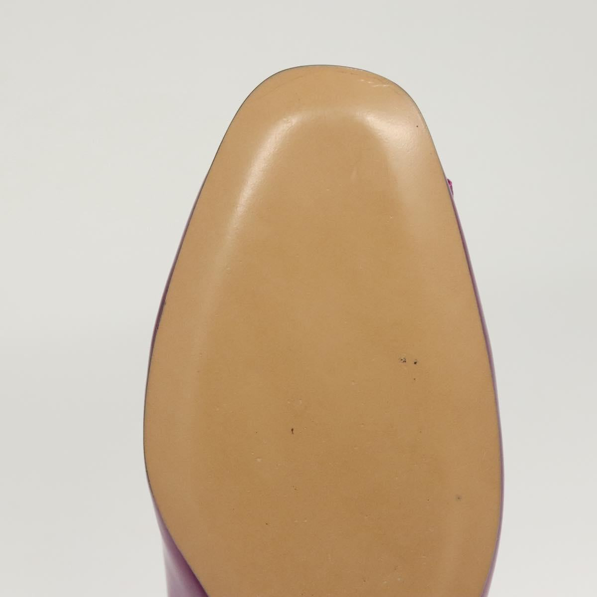 Salvatore Ferragamo Pumps shoes Leather Purple Gold Auth sw478