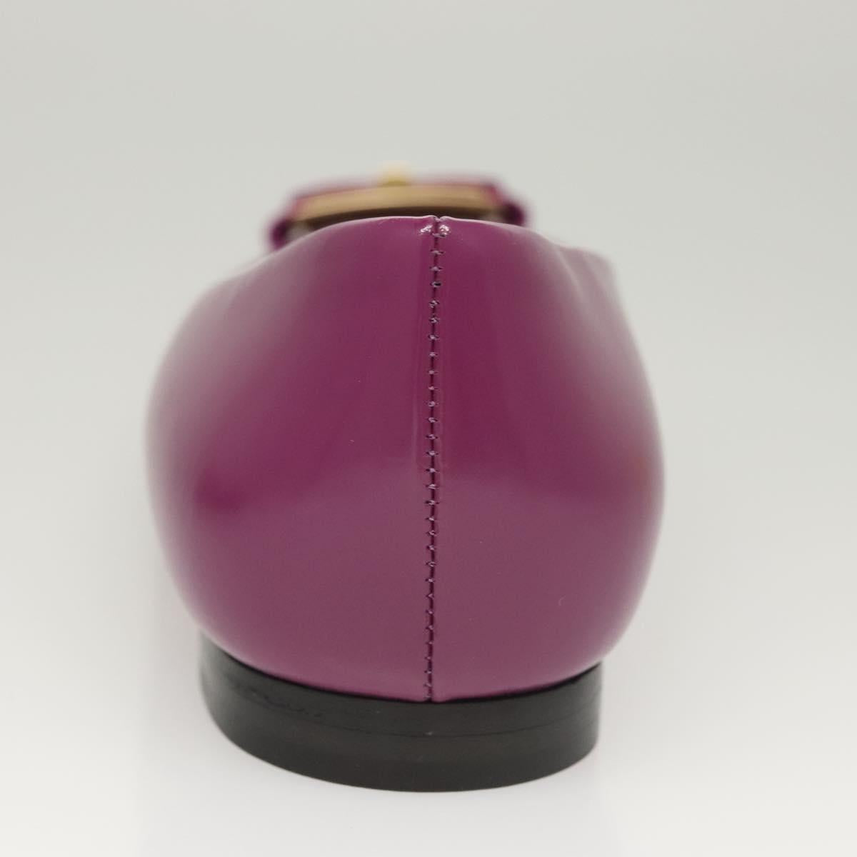 Salvatore Ferragamo Pumps shoes Leather Purple Gold Auth sw478