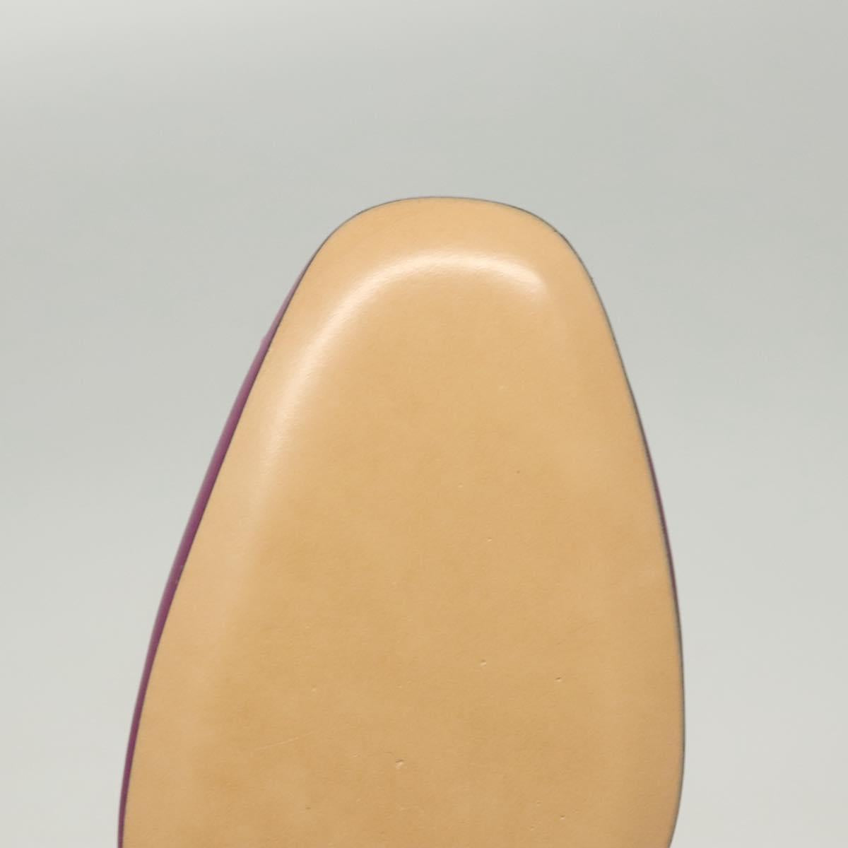 Salvatore Ferragamo Pumps shoes Leather Purple Gold Auth sw478