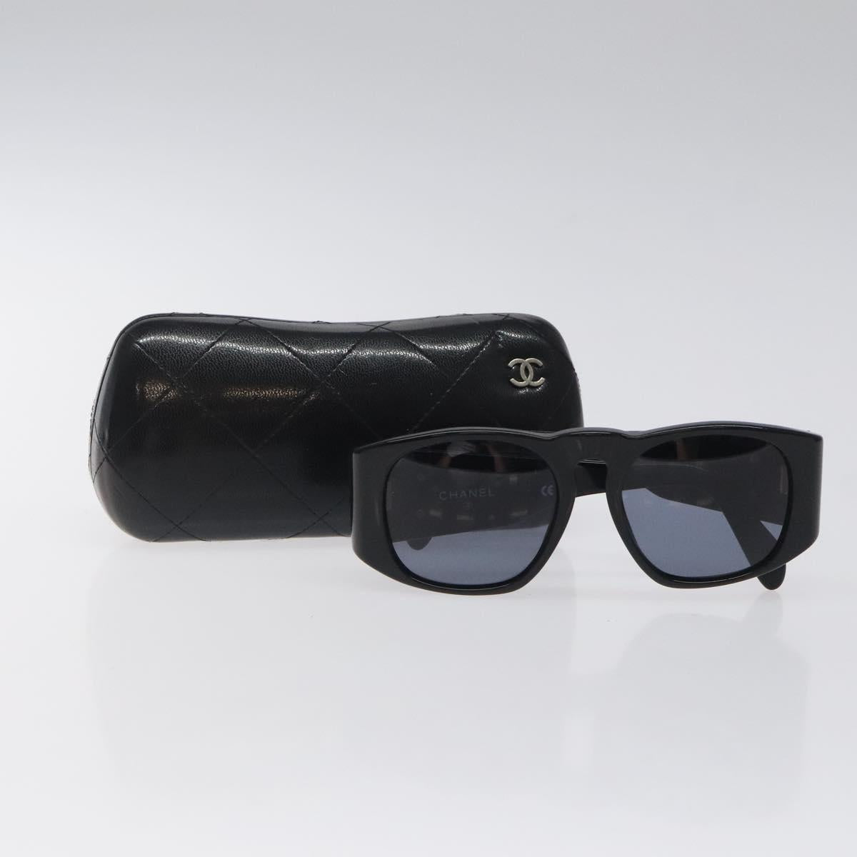 CHANEL Sunglasses plastic Black CC Auth sw482