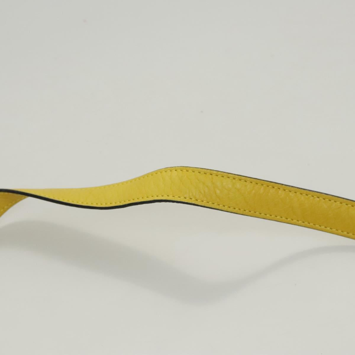 CELINE Shoulder Bag Leather Yellow Gold Auth sw496