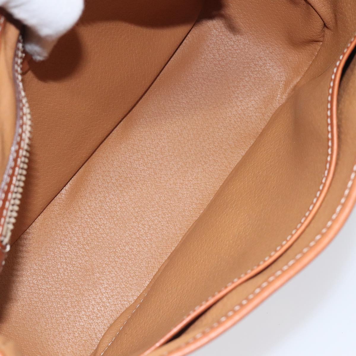 CELINE Macadam Canvas Shoulder Bag PVC Leather Brown Gold Auth sw497