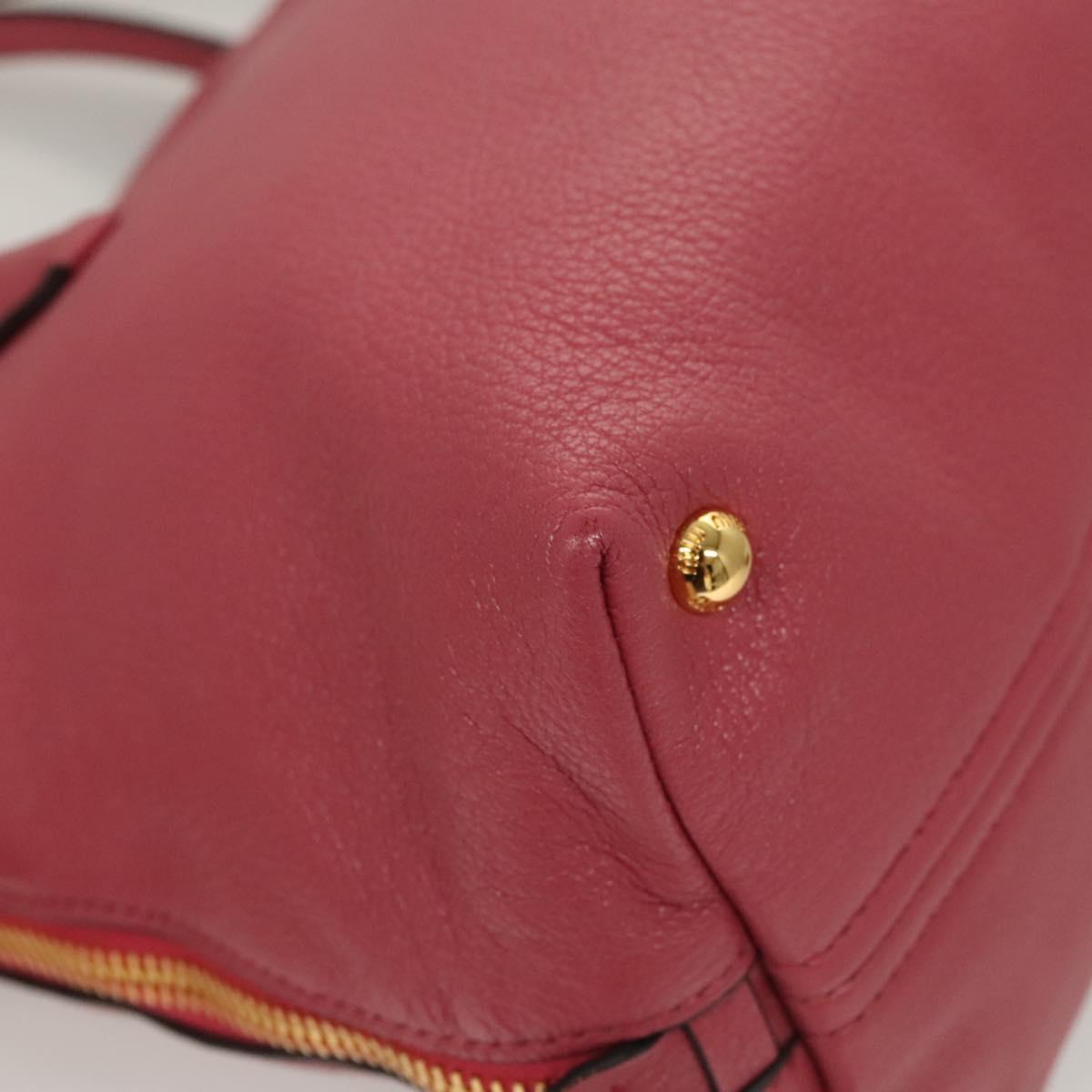 Miu Miu Hand Bag Leather 2way Pink Gold Auth sw499