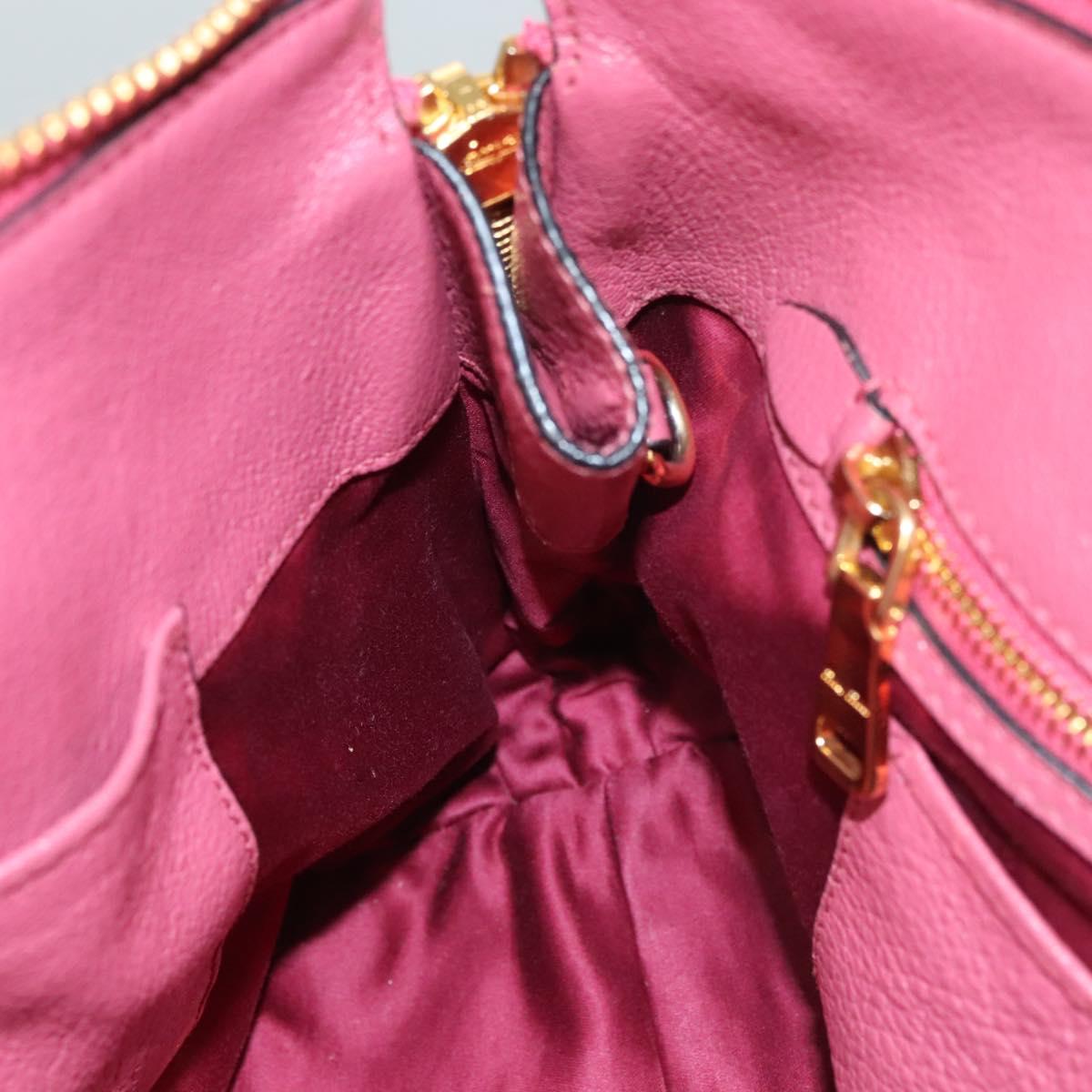 Miu Miu Hand Bag Leather 2way Pink Gold Auth sw499