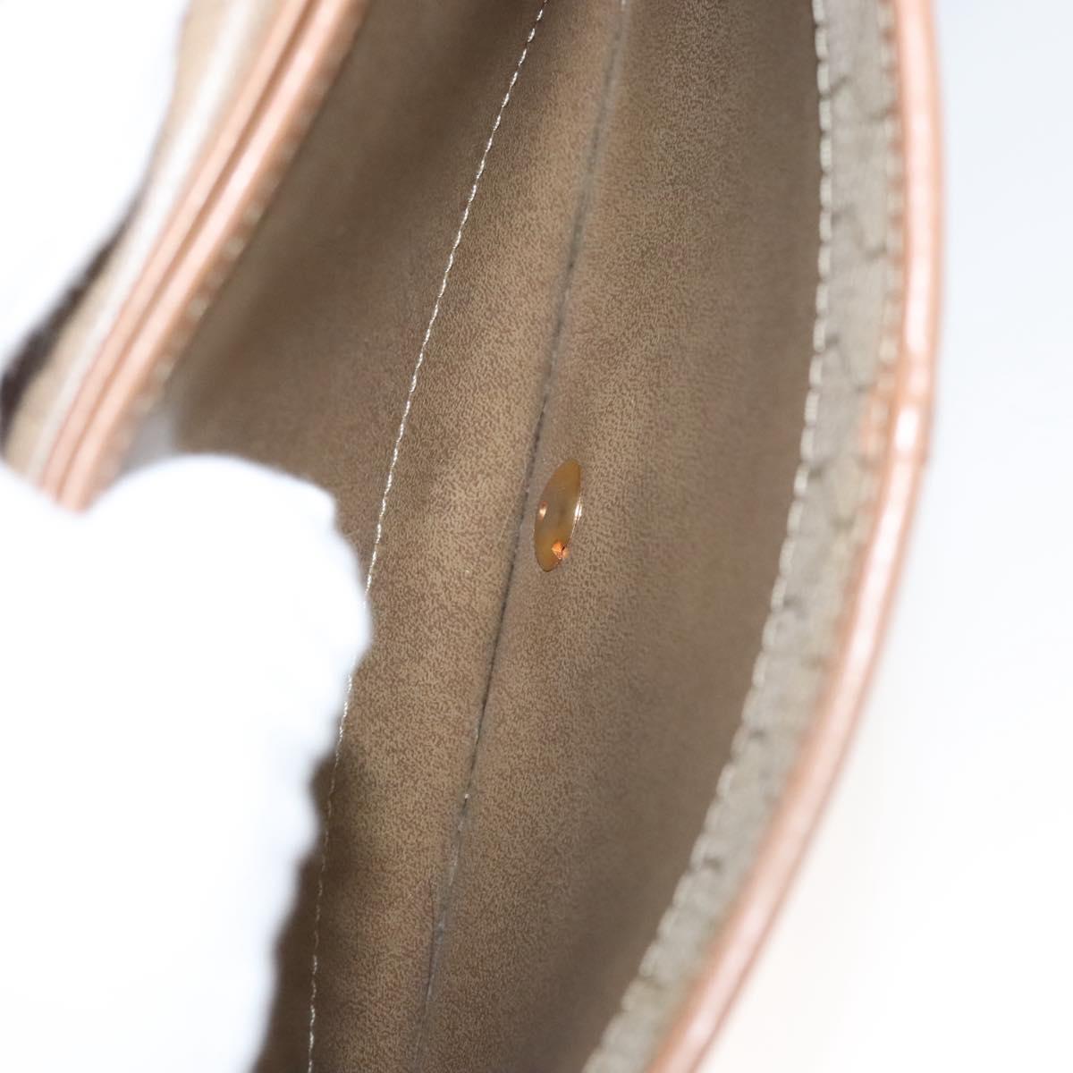 Christian Dior Honeycomb Canvas Chain Shoulder Bag PVC Leather Beige Auth sw505