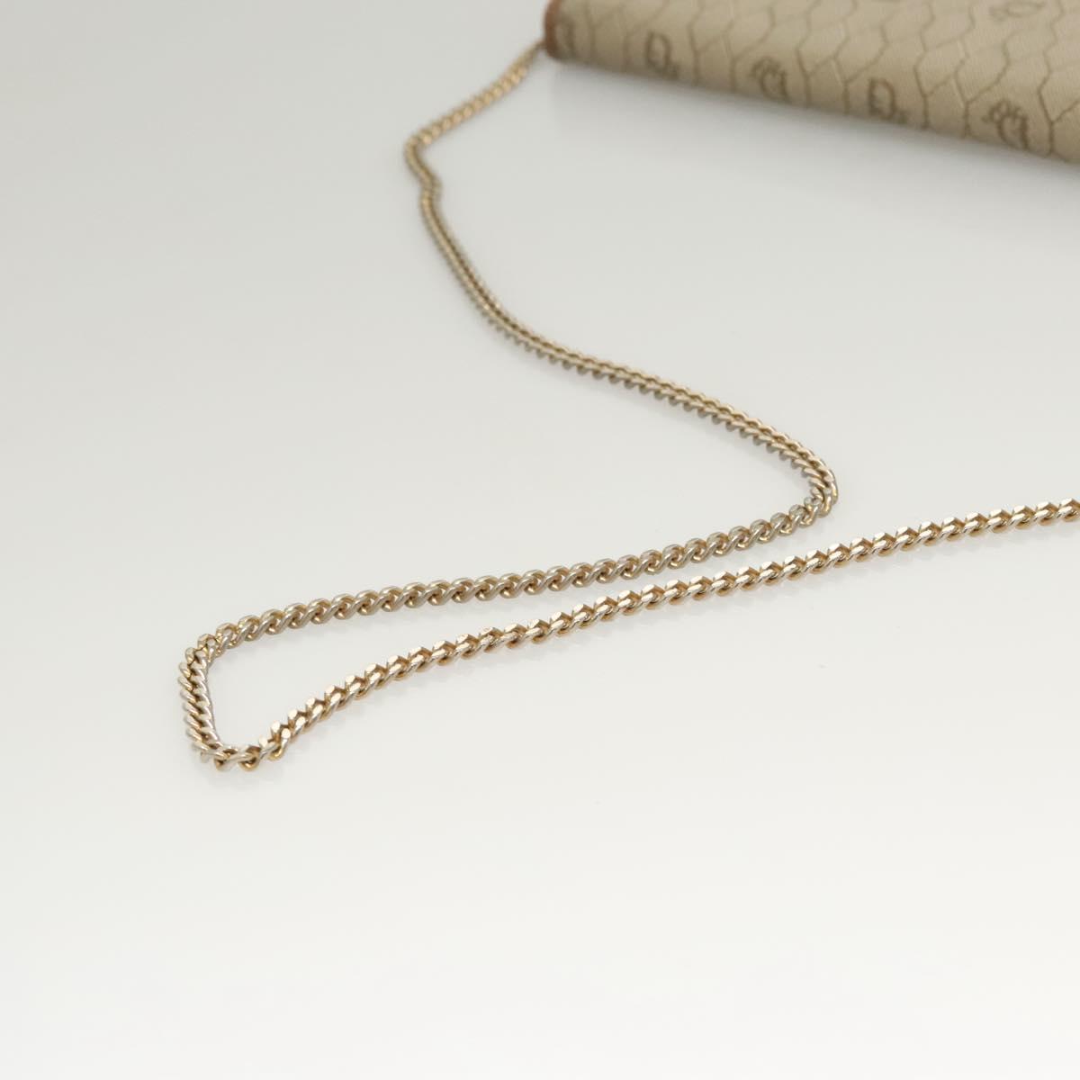 Christian Dior Honeycomb Canvas Chain Shoulder Bag PVC Leather Beige Auth sw505