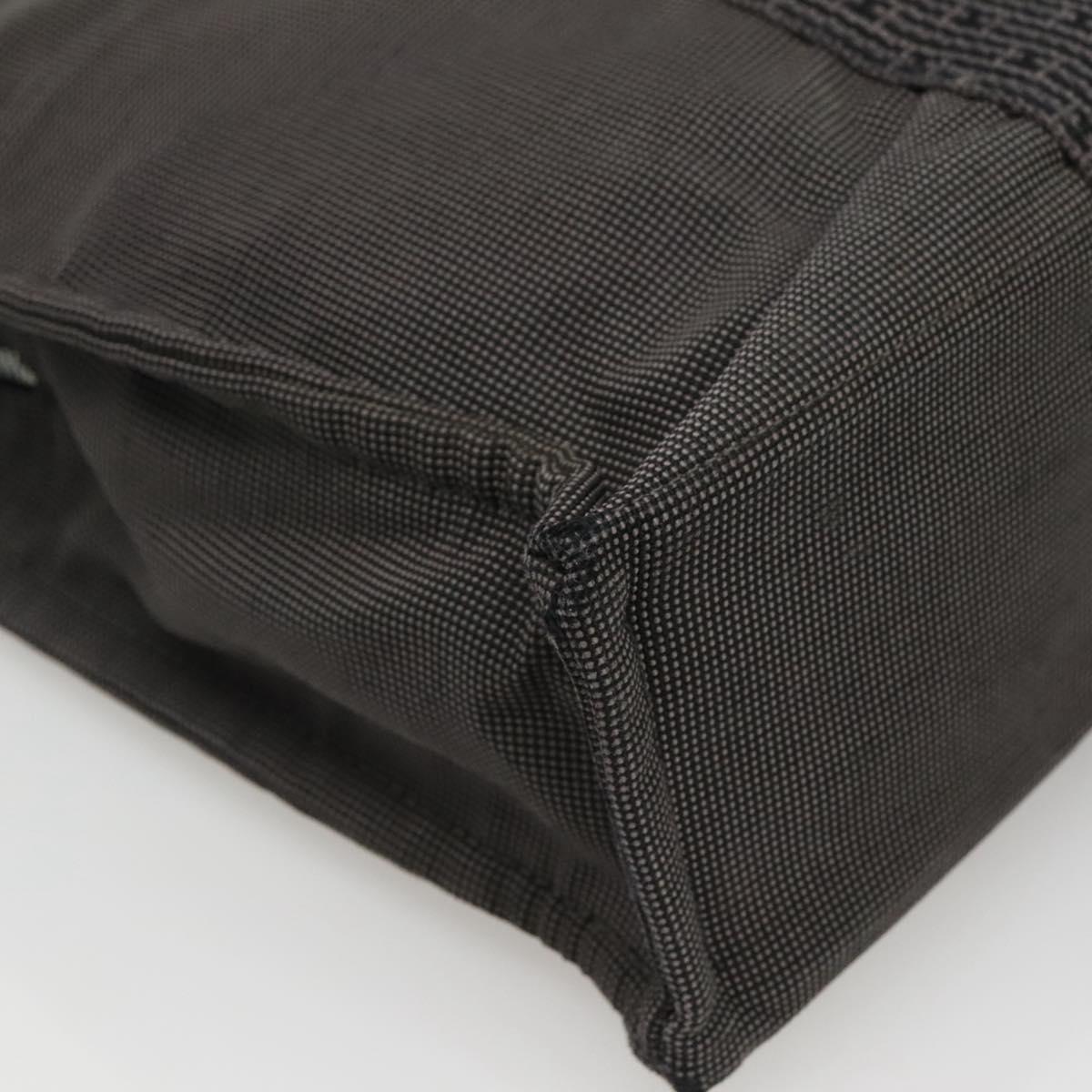 HERMES Her Line MM Hand Bag Canvas Gray Auth sw509