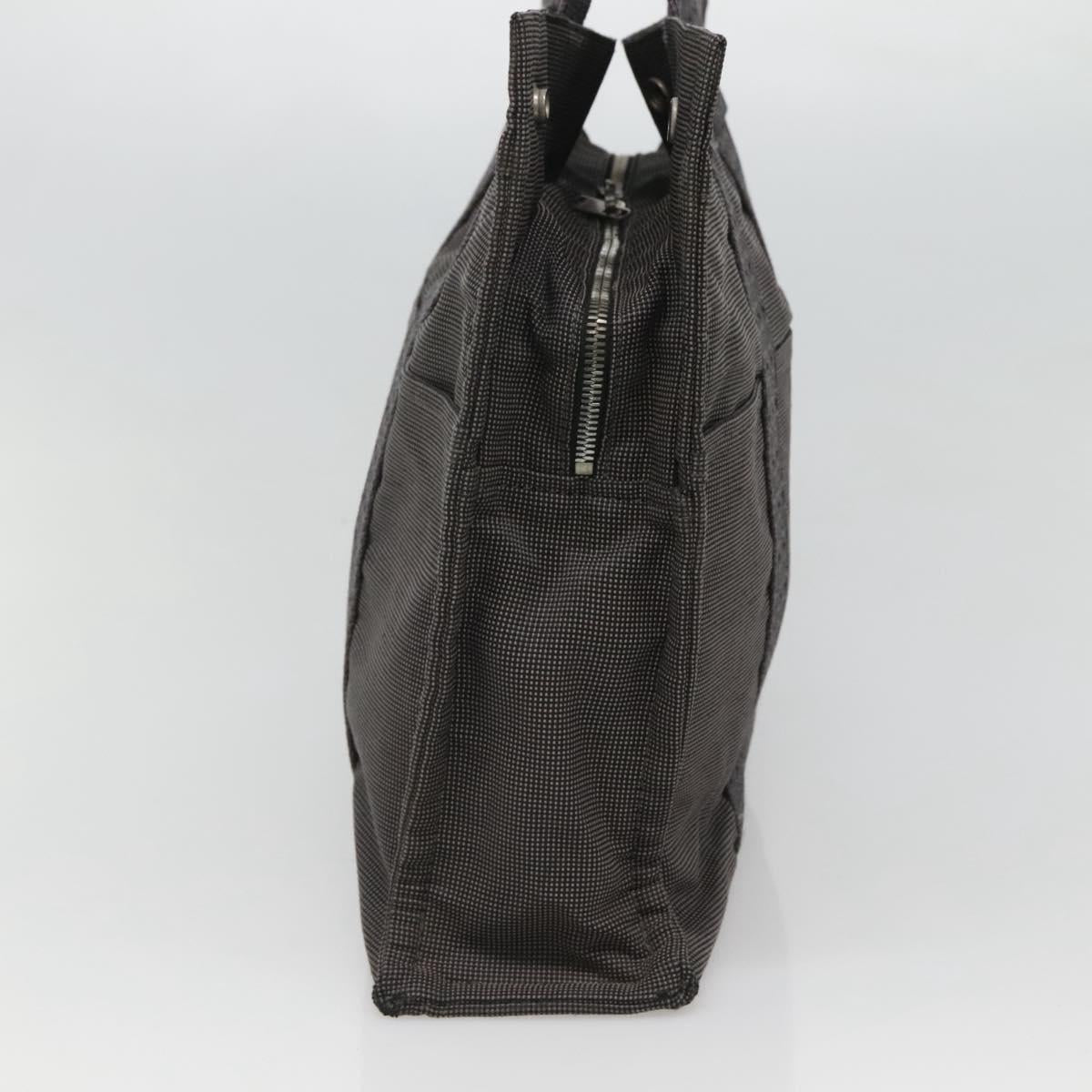 HERMES Her Line MM Hand Bag Canvas Gray Auth sw509