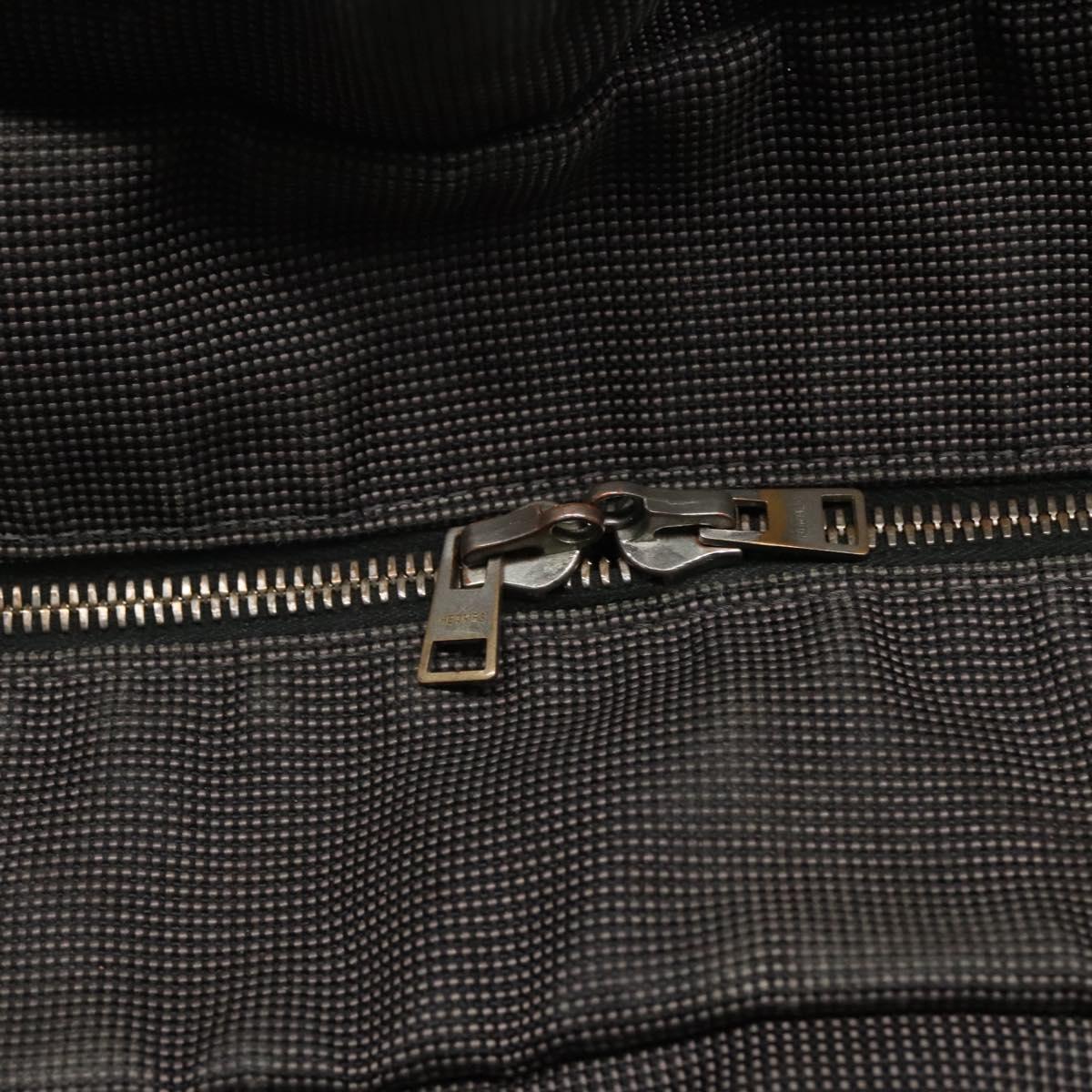 HERMES Her Line MM Hand Bag Canvas Gray Auth sw510