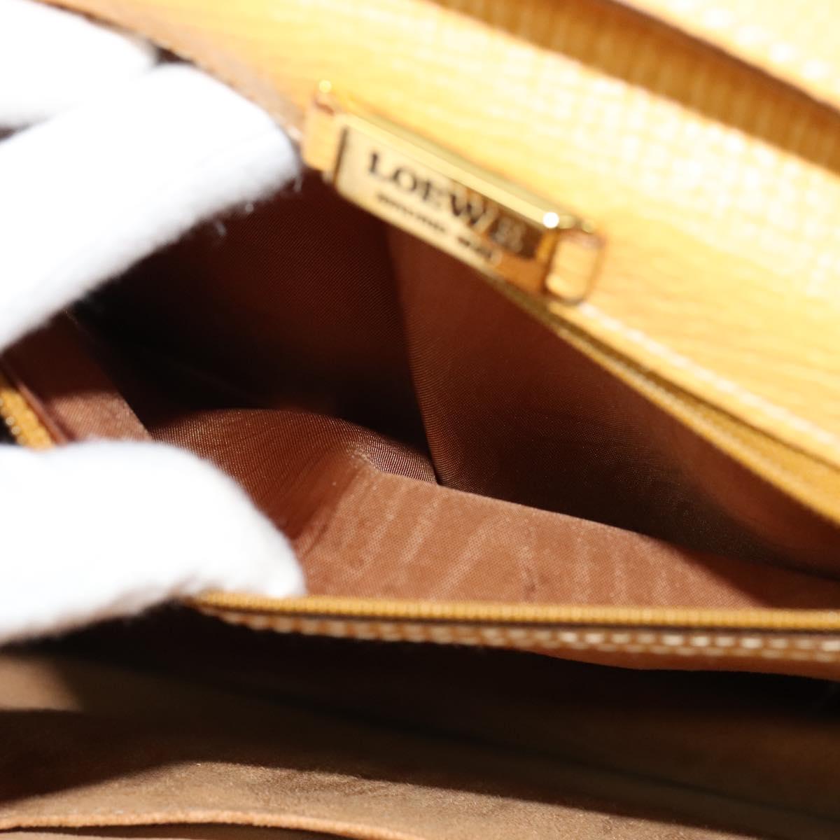 LOEWE Barcelona Hand Bag Leather 2way Yellow Auth sw518