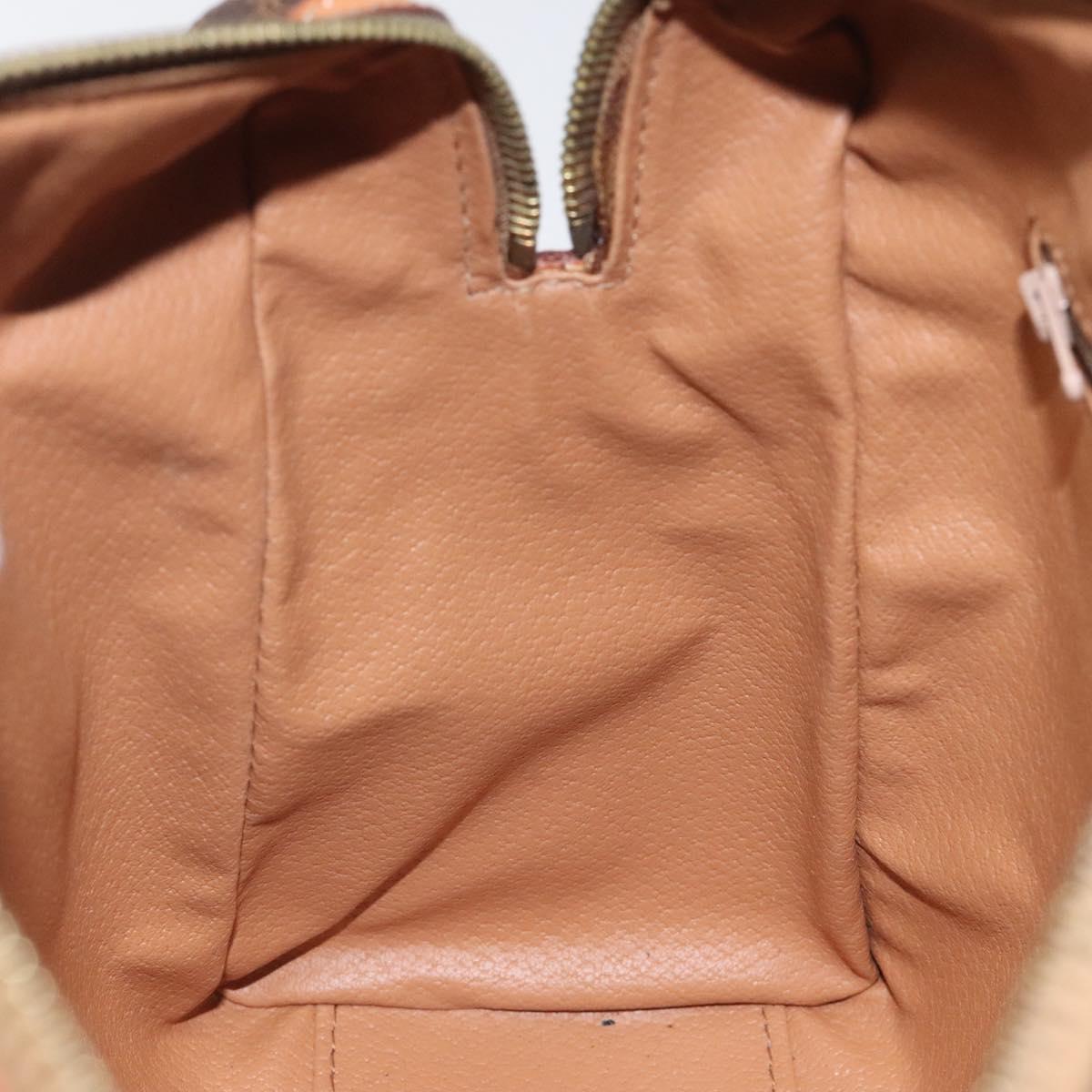 CELINE Macadam Canvas Hand Bag PVC Leather Brown Gold Auth sw521