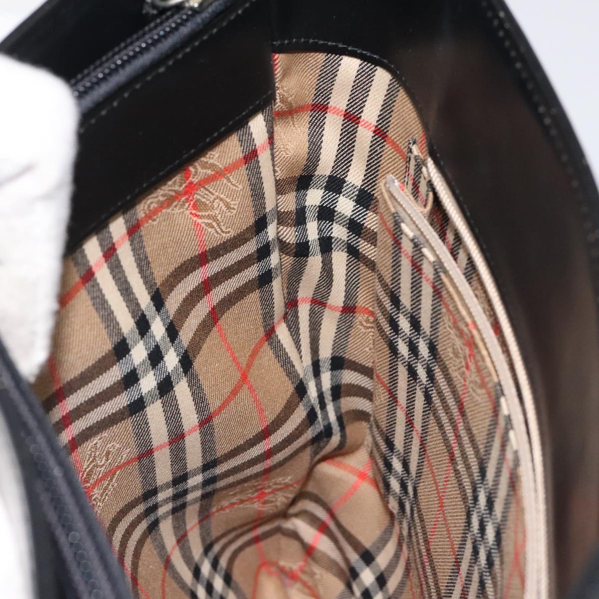 BURBERRY Shoulder Bag Leather Black Auth sw524