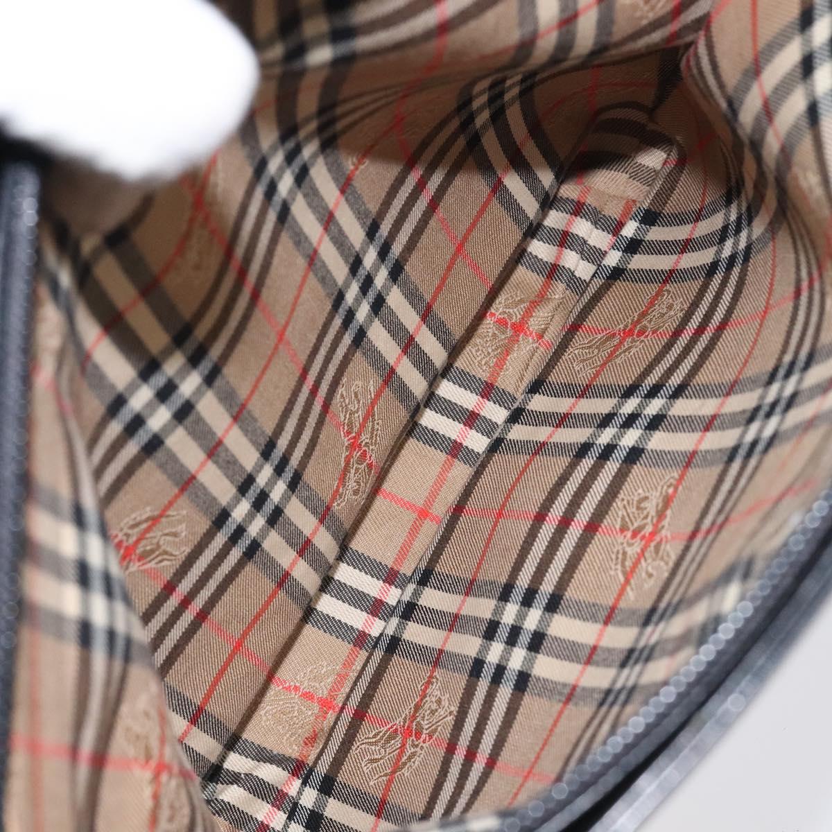 BURBERRY Shoulder Bag Leather Black Auth sw524