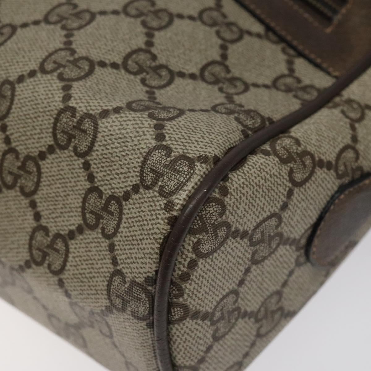 GUCCI GG Supreme Web Sherry Line Bag PVC Leather Beige Gold 14 02 005 Auth sw526